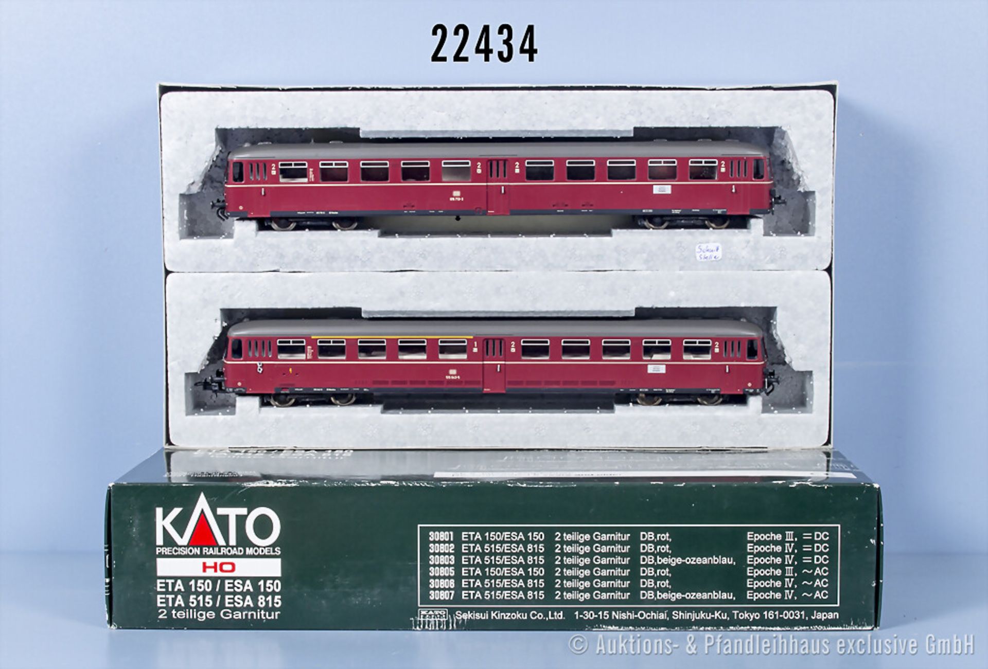 Kato H0 30802 Akkutriebwagen der DB mit Steuerwagen, BN 515 643-5 mit ...