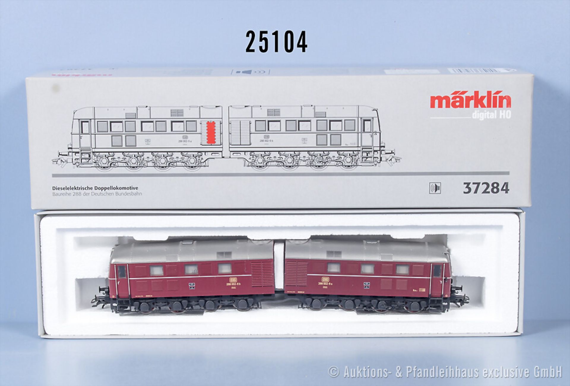 Märklin fx digital H0 37284 Doppel-Diesellok der DB, BN V 288 002-9, Z 1-2 in ...