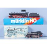 2 Märklin H0 Loks, dabei 3085 Schlepptenderlok der DB, BN 003 160-9 und 3095 Tenderlok ...