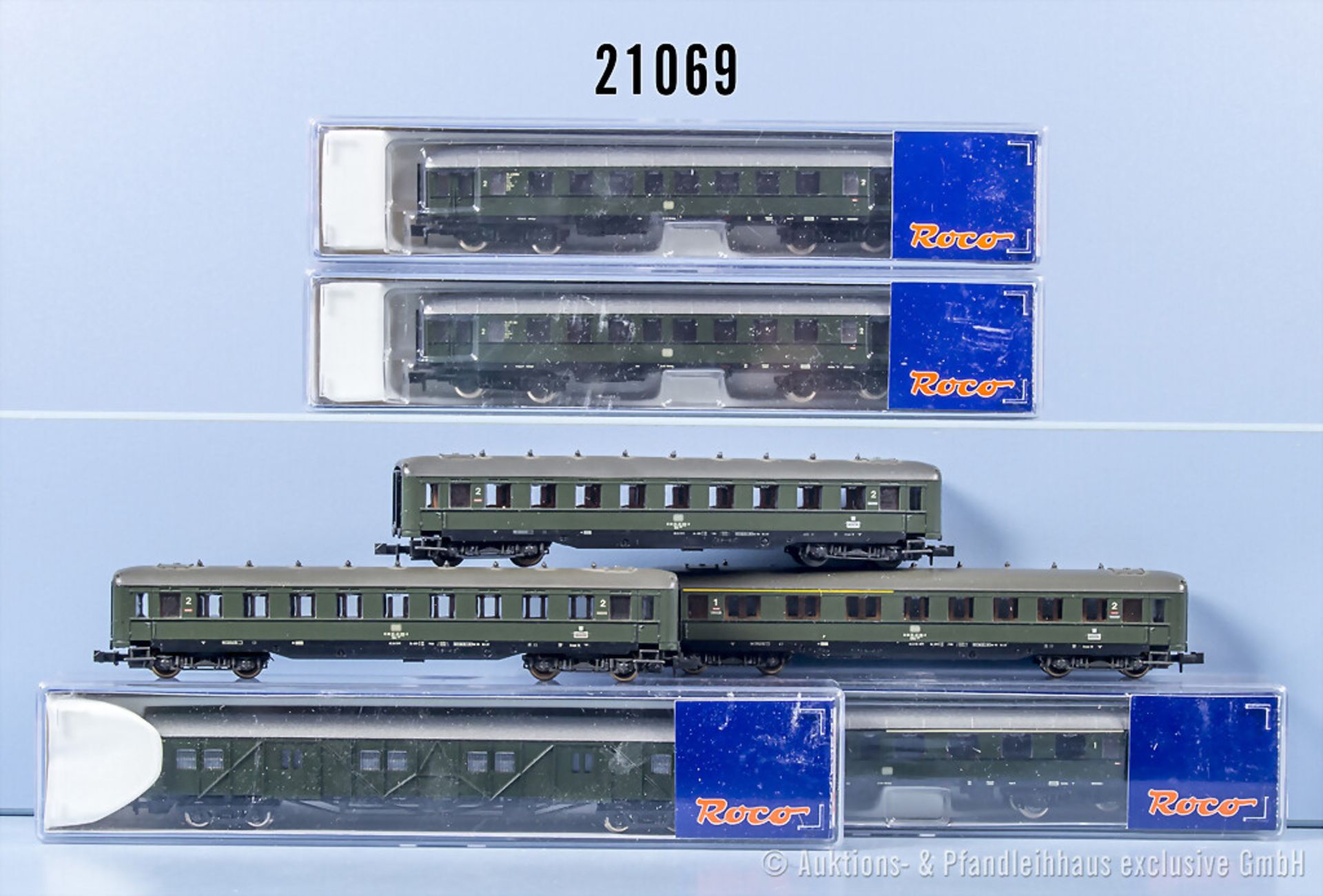 7 Roco Spur N D-Zug Wagen, Z 1-2, 4 x in ...