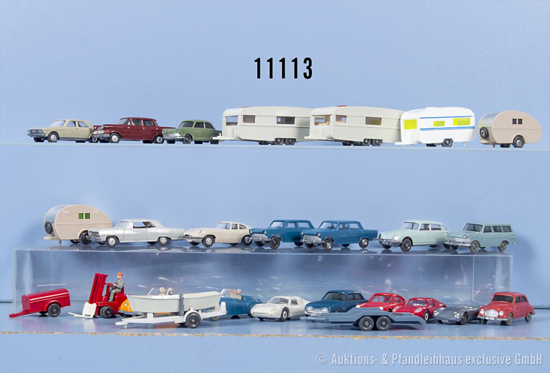 46 Wiking H0 Modellfahrzeuge und Anhänger, überwiegend Pkw Modelle, 456/4B, 456/1, ...