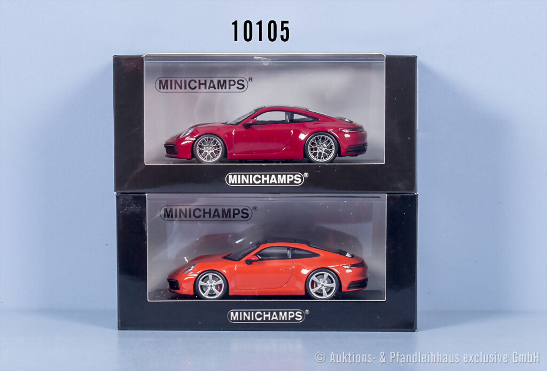 2 Minichamps Porsche 911 Carrera 4S Modellautos, Metall, 1:43, limitiert auf 102 und ...