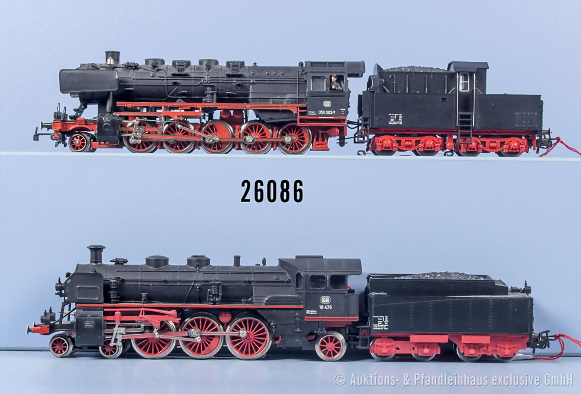 2 Märklin H0 Loks, dabei 3084 Schlepptenderlok der DB, BN 050 082-7 und ...