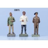 3 Durso Persönlichkeiten, Eisenhower, Montgomery und Stalin, Masse, 7 cm, Z 1, made in ...