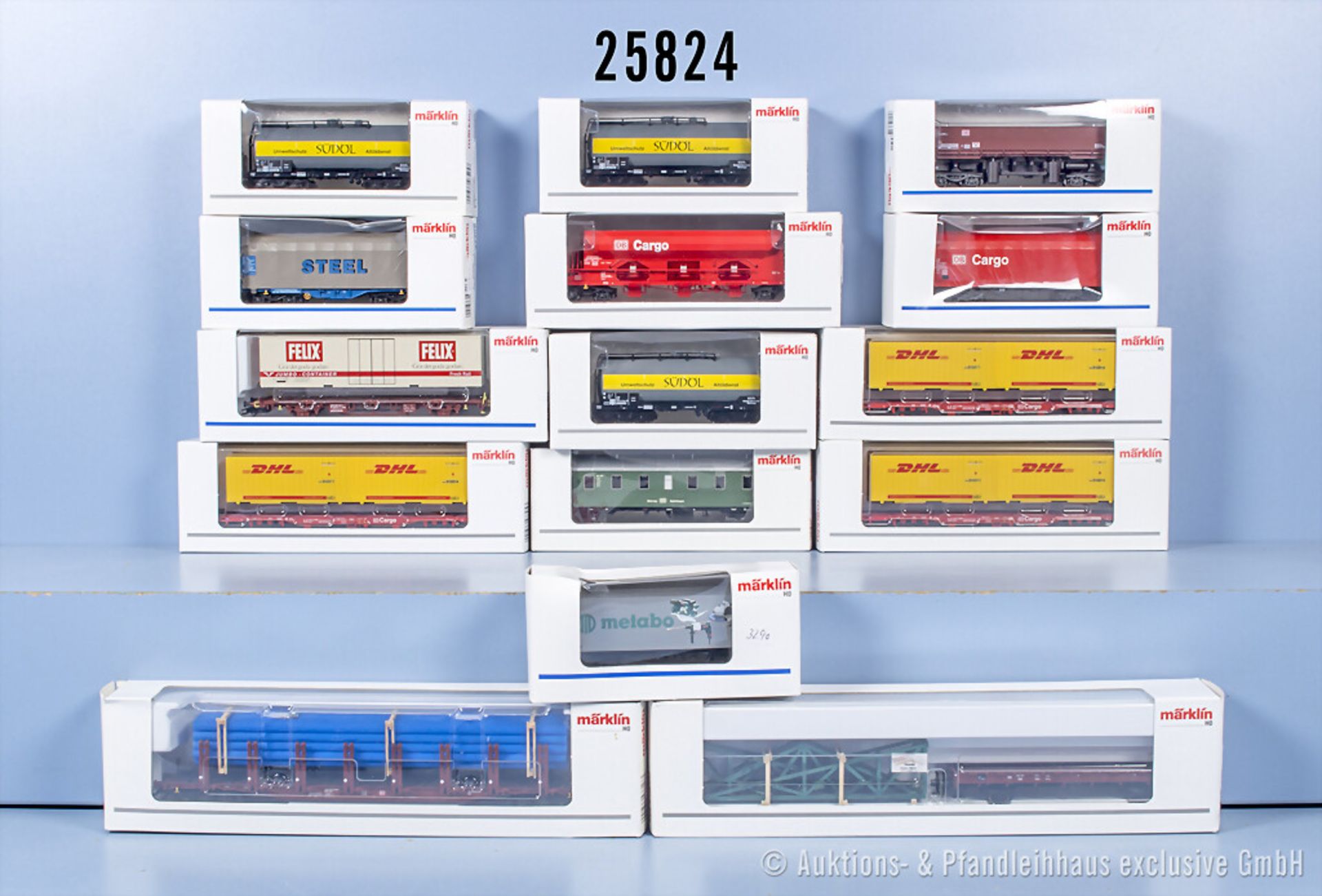 15 Märklin H0 Güterwagen, dabei 43148, 46362, 3 x 46525, 47206, 3 x 47705, 47718, ...