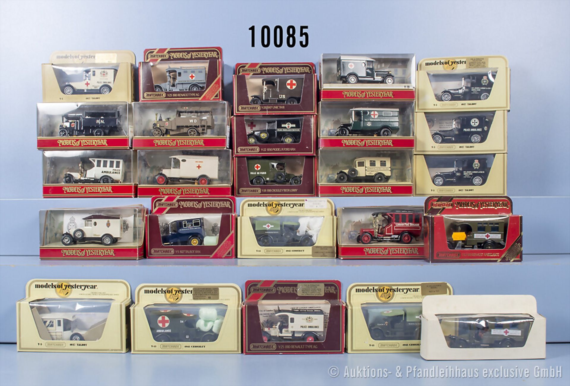 28 Matchbox Models of Yesteryear Modelfahrzeuge, Sanitätsfahrzeuge, Metall, 1:43, Z 0, ...