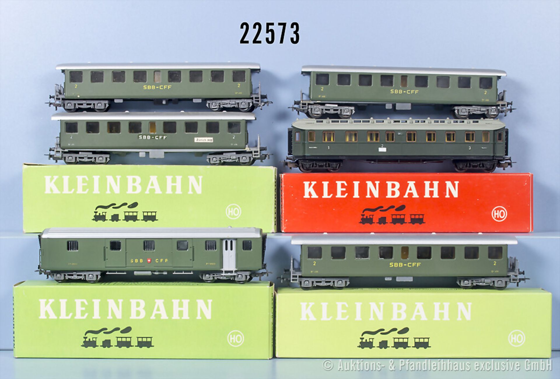 6 Kleinbahn H0 D-Zug-Wagen, Z 1-2, 4 x in ...