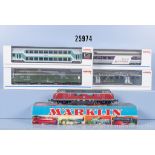 Märklin H0 D-Zug, dabei 3021 Diesellok der DB, BN V200 027, 00763-01, 42171, 43260 und ...