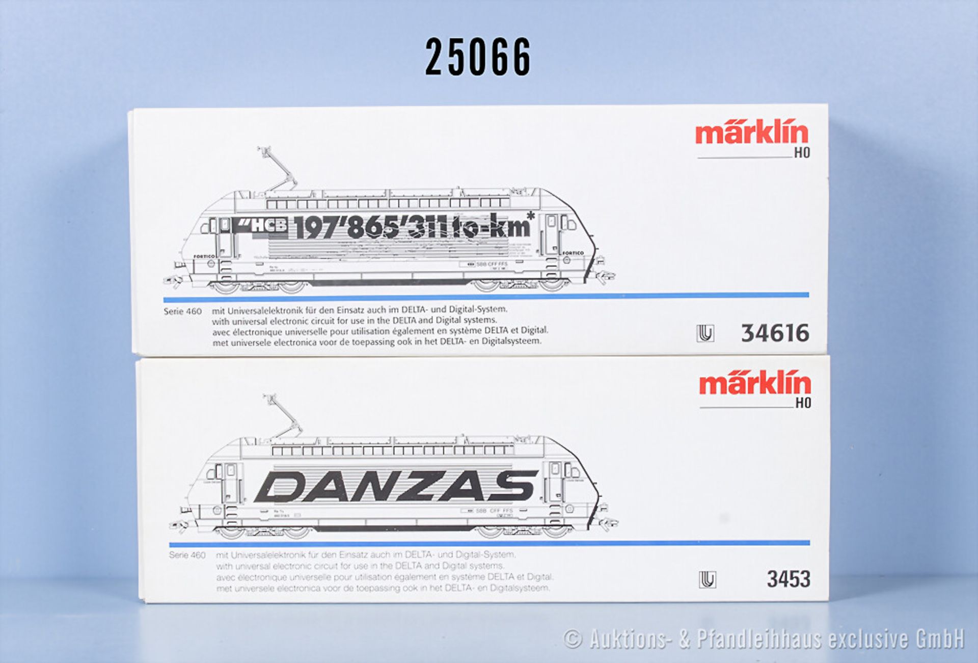 2 Märklin delta digital H0 Loks, dabei 3453 E-Lok der SBB, BN 460 018-5 und 34616 E-Lok ...