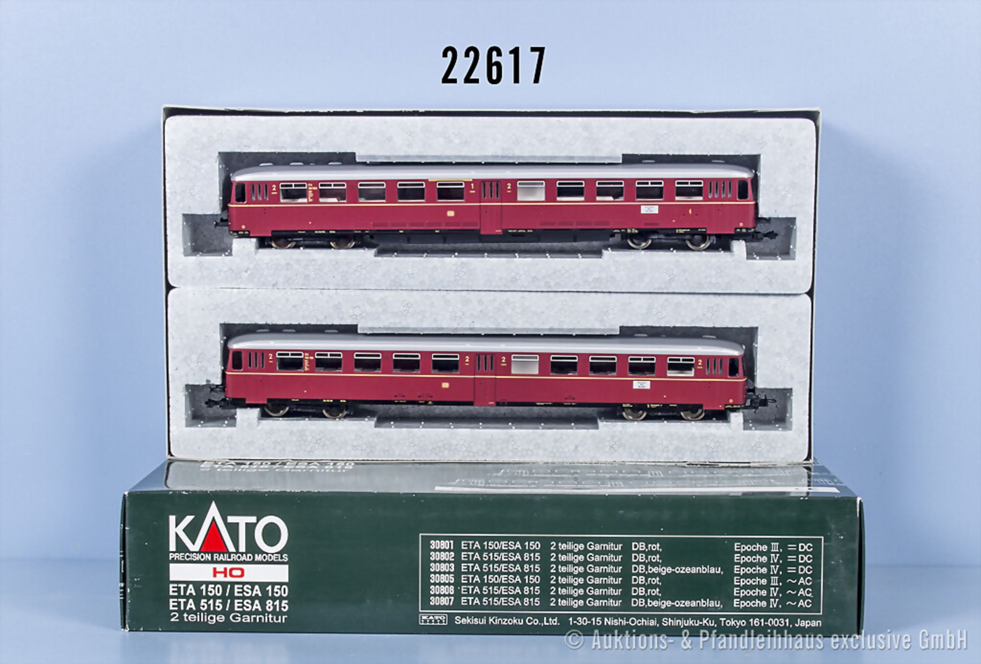 Kato H0 30801 Akkutriebwagen der DB mit Steuerwagen, BN ETA150 553, Z 0-1, in ...