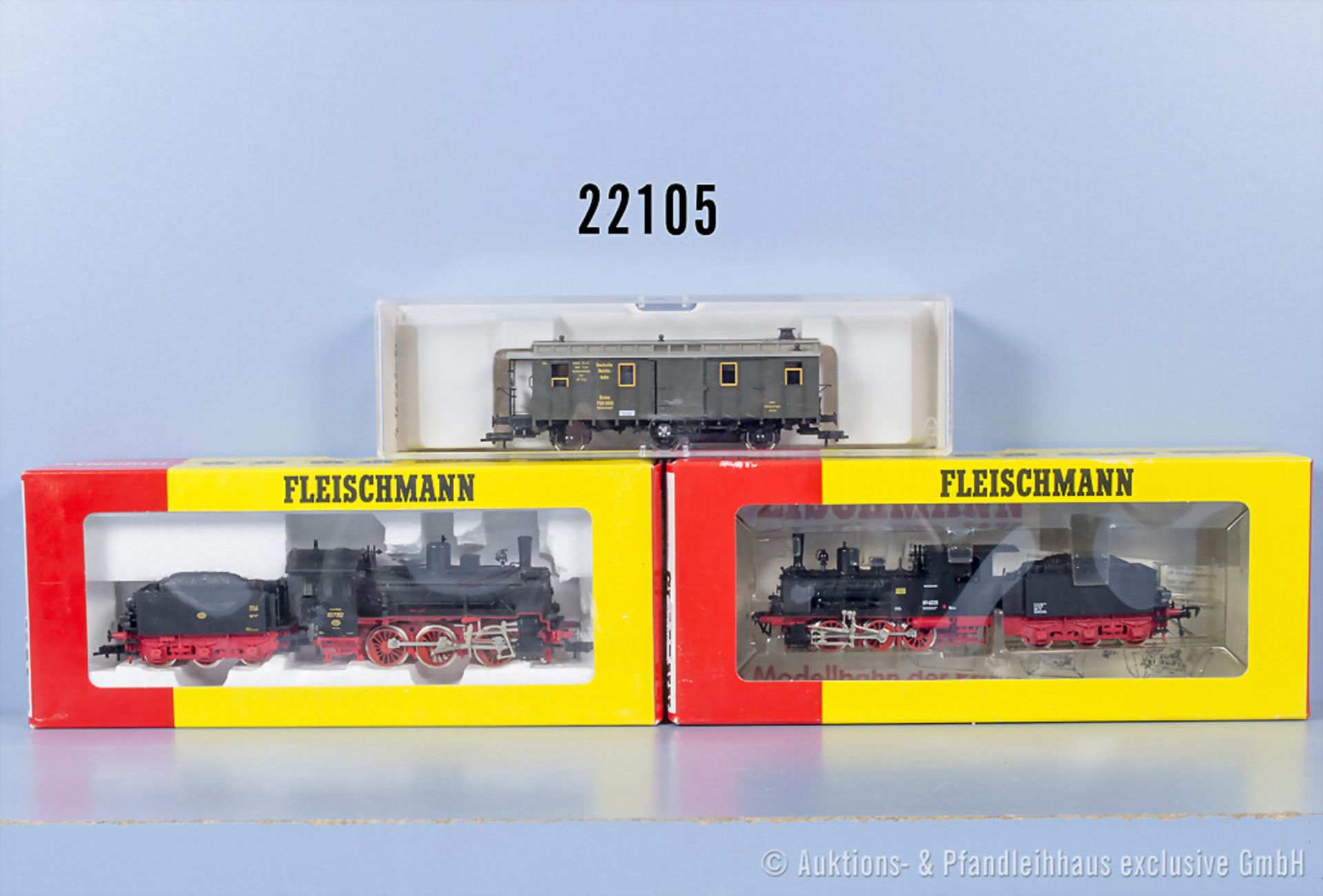 2 Fleischmann H0 Loks, dabei 4115 Schlepptenderlok der DR, BN 89 6225, 4124 ...