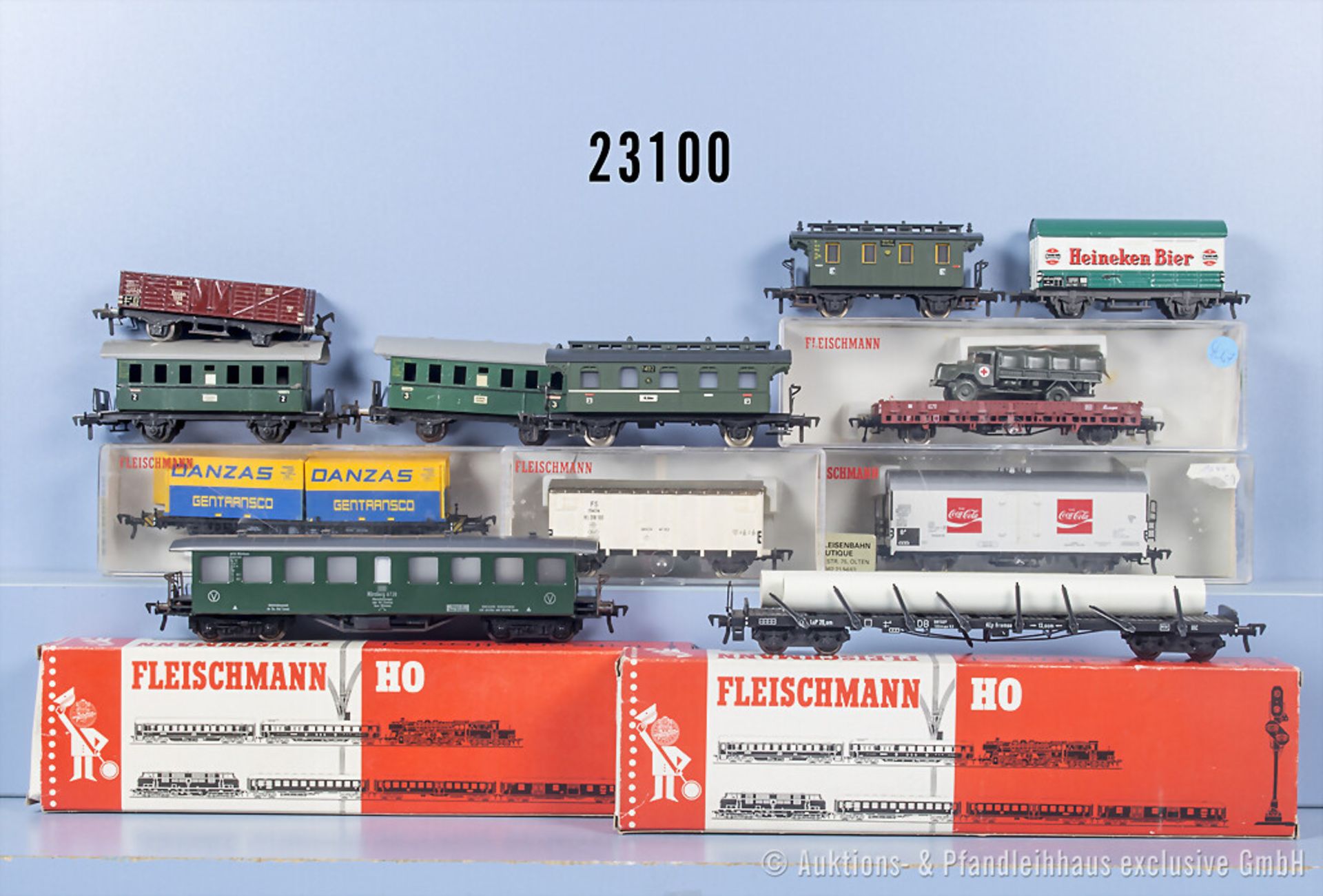 12 Fleischmann H0 Wagen, Z 1-2, 6 x in ...