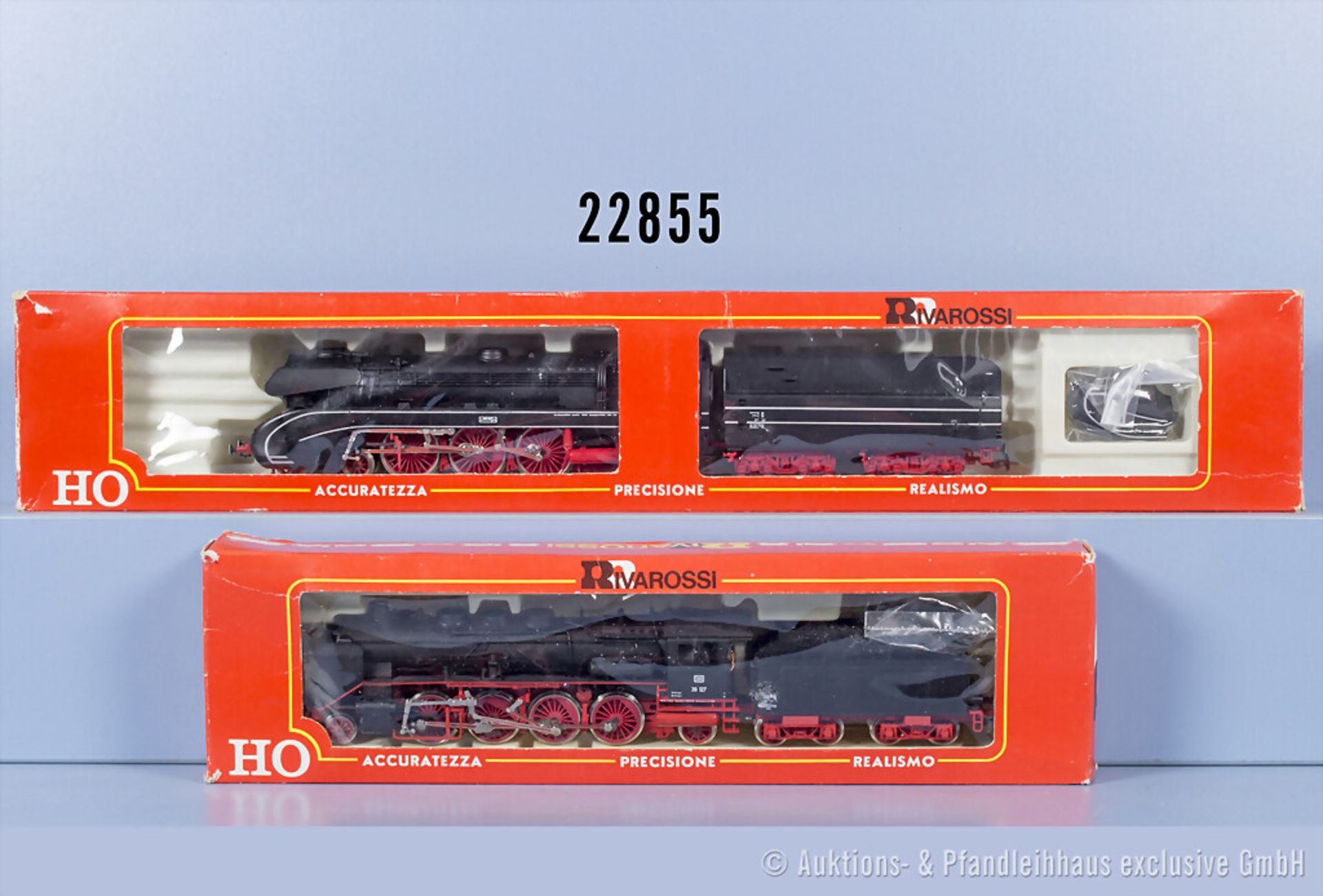 2 Rivarossi H0 Loks, dabei 1339 Schlepptenderlok der DB, BN 10 002 und 1345 ...