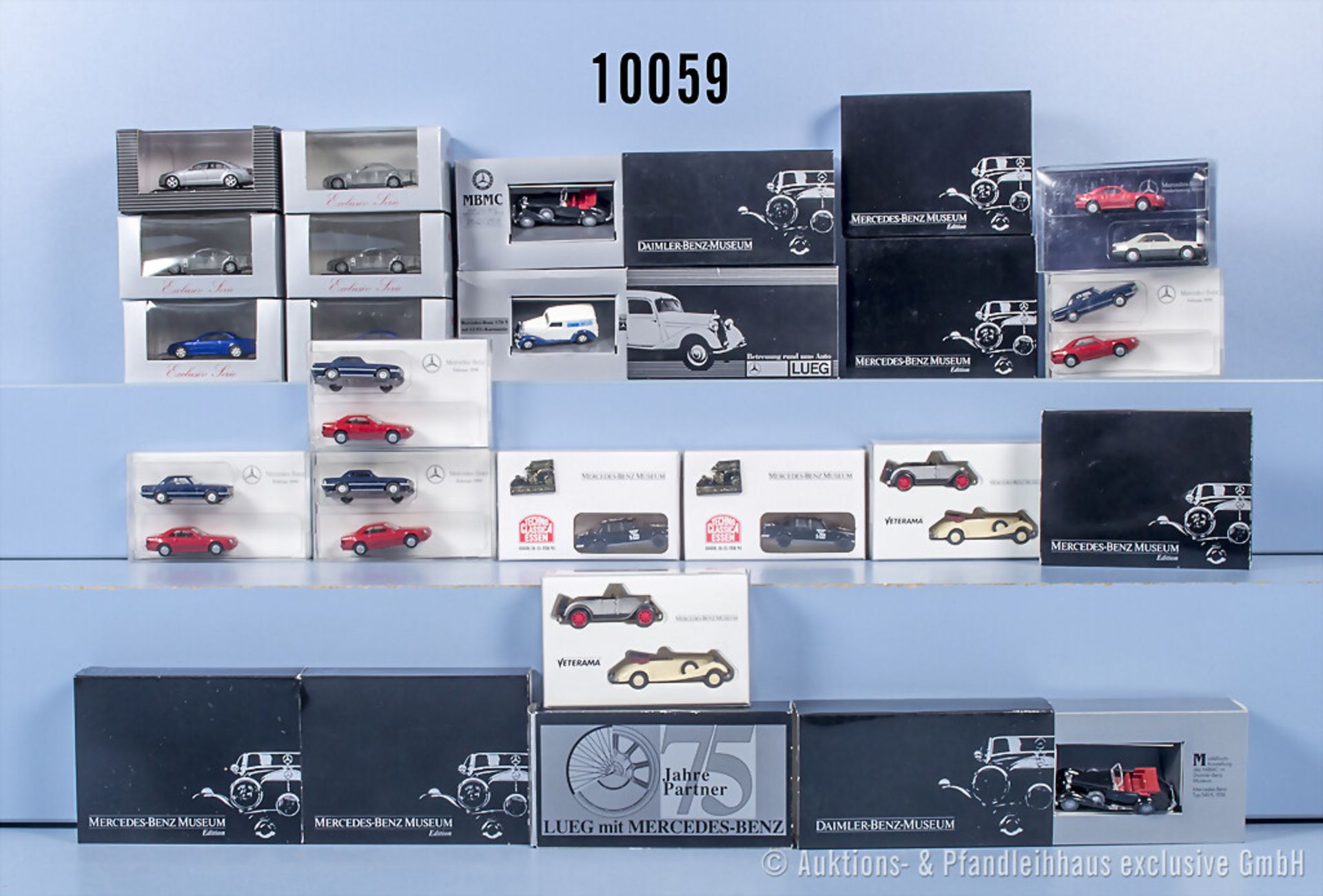 30 H0 Modelle, überw. Mercedes Benz Museum, u.a. Wiking, Morem, Marks, Z 0, ...
