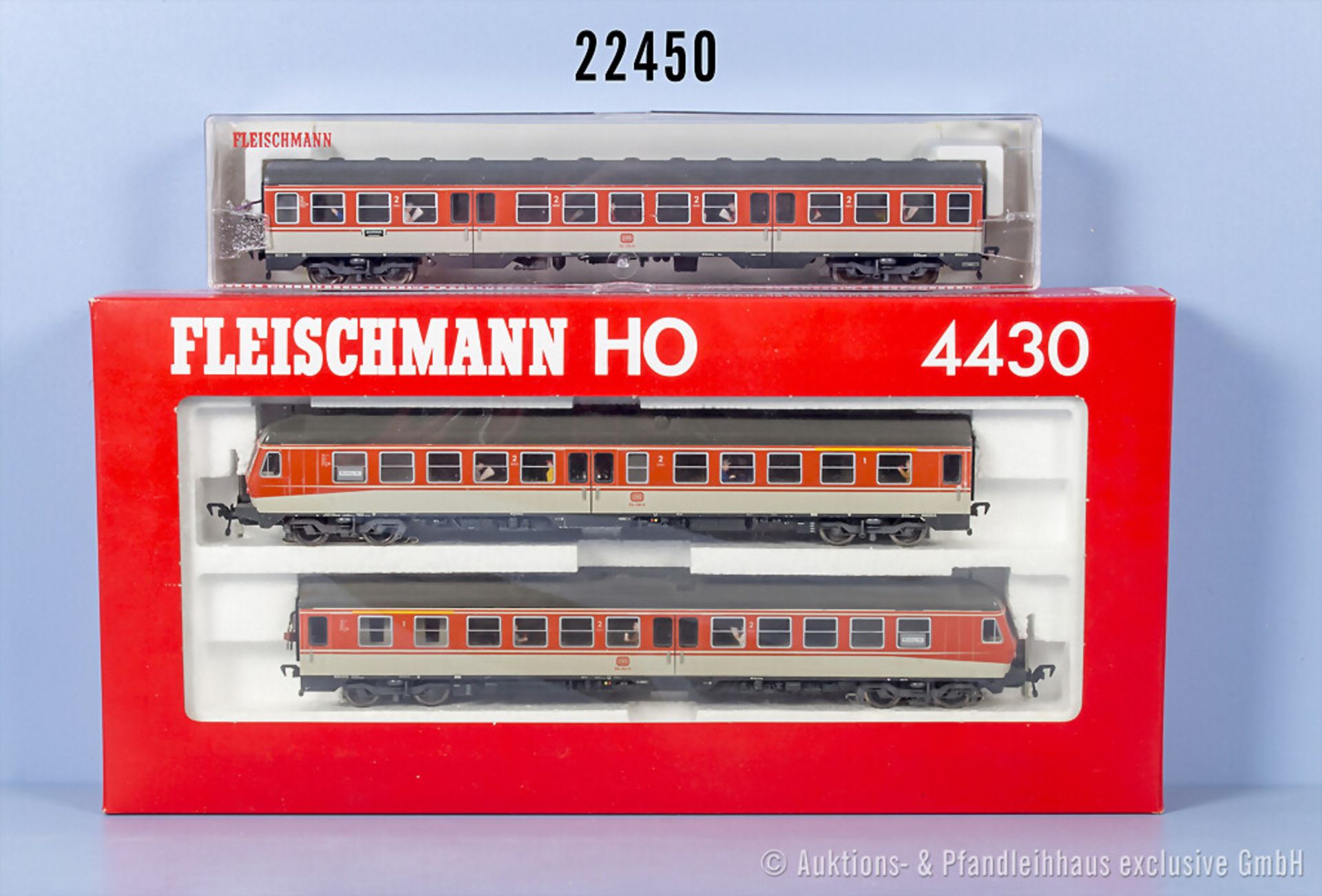 Fleischmann H0 4430 2-teiliger Dieseltriebzug der DB, BN 614 038-8 und 4432 ...