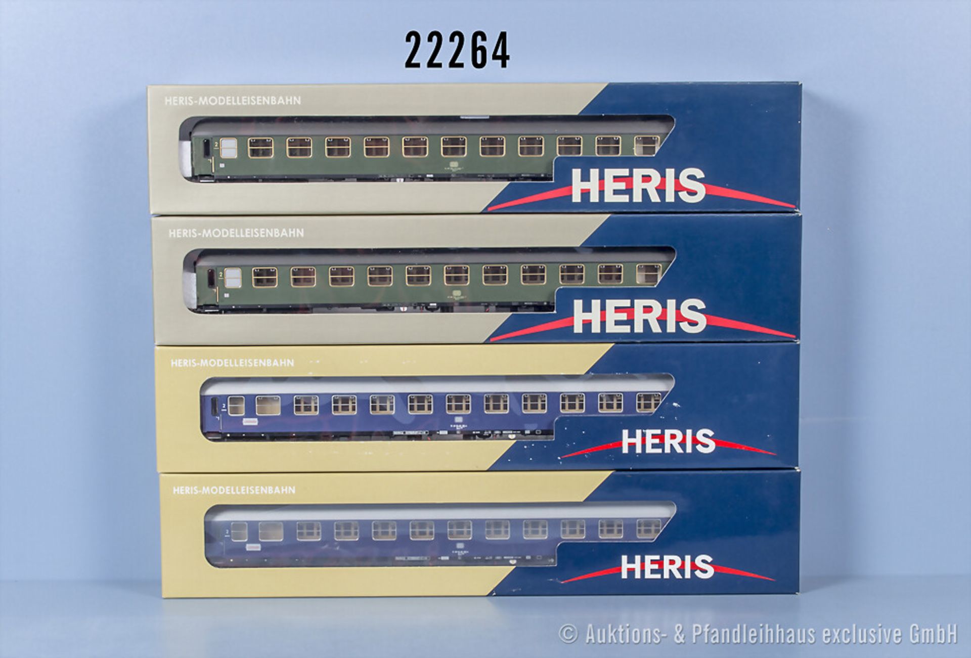 4 Heris H0 D-Zug-Wagen, Z 1 in ...