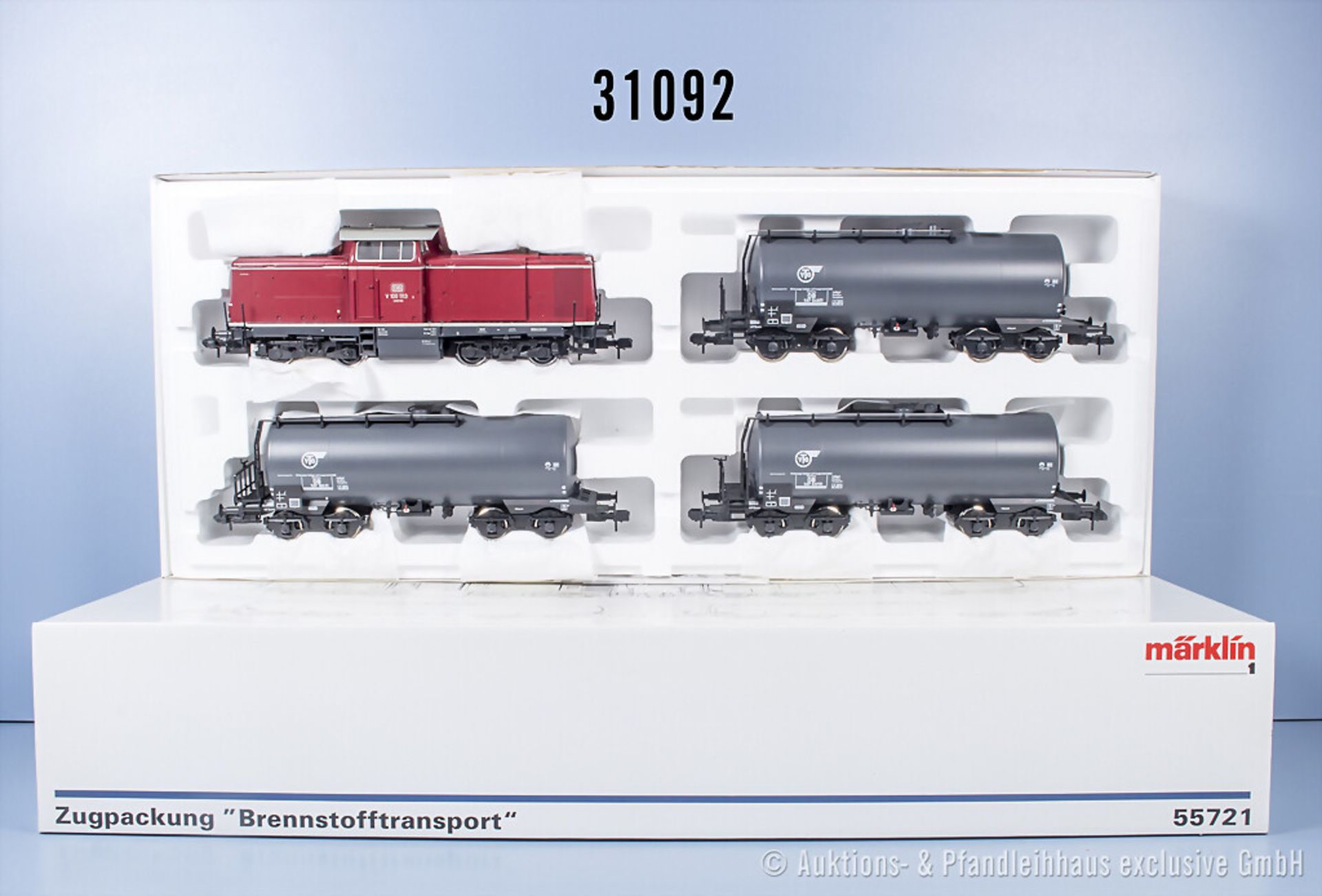 Märklin Profi 1 55721 Zugset Brennstofftransport mit Diesellok der DB, BN V100 1113 und ...