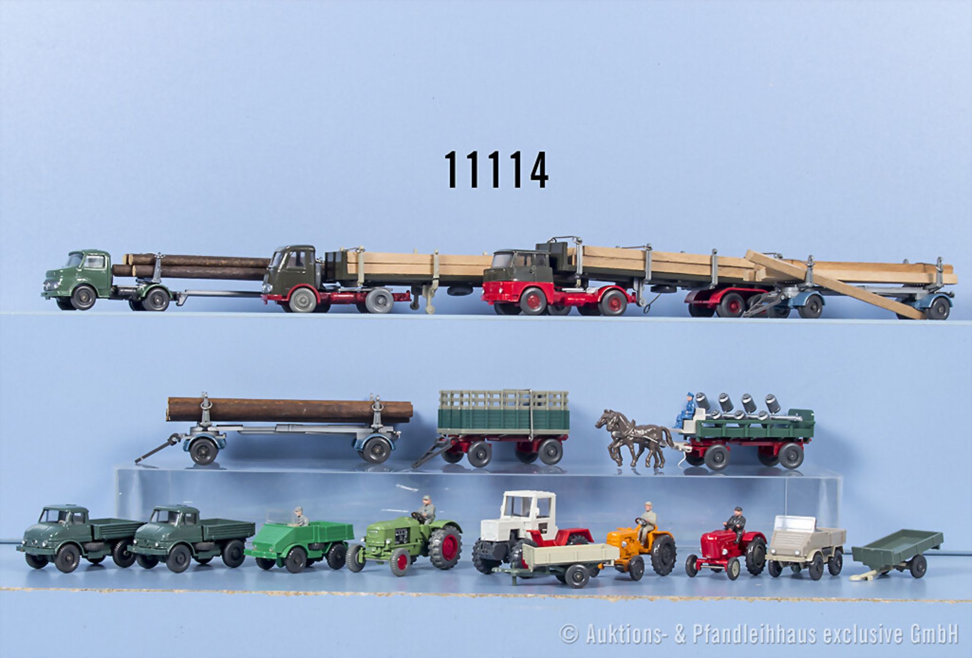 17 Wiking H0 Modellfahrzeuge, dabei 478/4, 479/1, 755/2 (Rücklichtstangen fehlen), ...