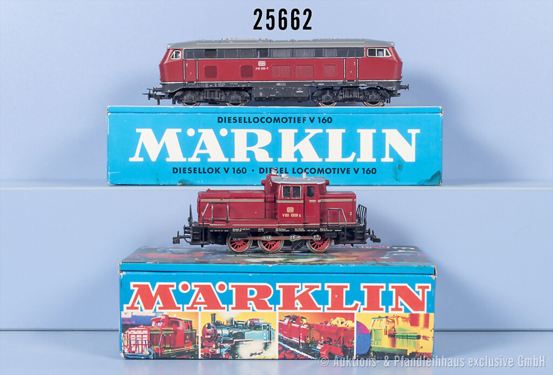 2 Märklin H0 Loks, dabei 3064 Diesellok der DB, BN V60 1009 und 3075 Diesellok der DB, ...