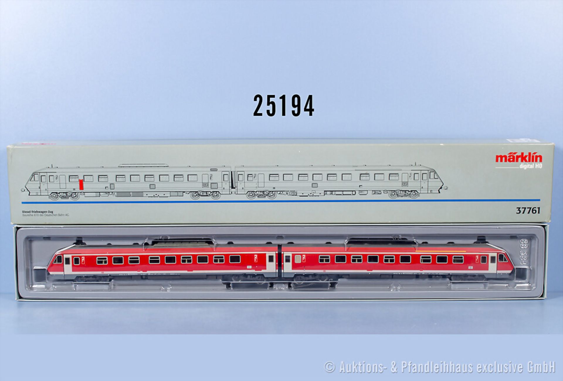 Märklin digital H0 37761 2-teiliger Dieseltriebzug der DB, BN 610 514-2, Z 2 in ...