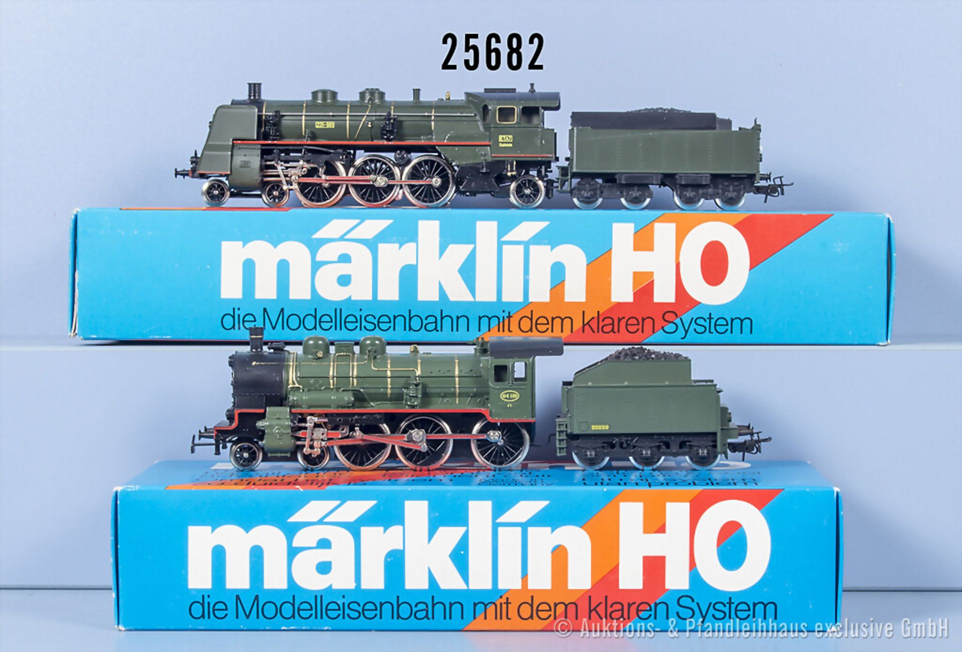 2 Märklin H0 Loks, dabei 3083 Schlepptenderlok der Etat, BN 231-981 und 3086 ...