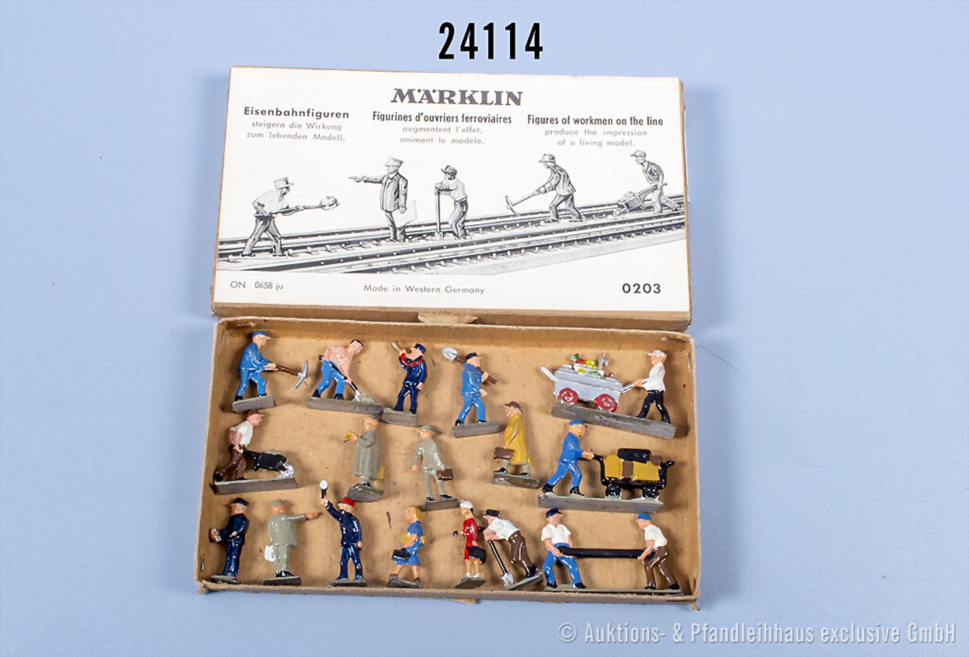 17 Märklin H0 Gussfiguren, Z 1-2, in original Karton, ...