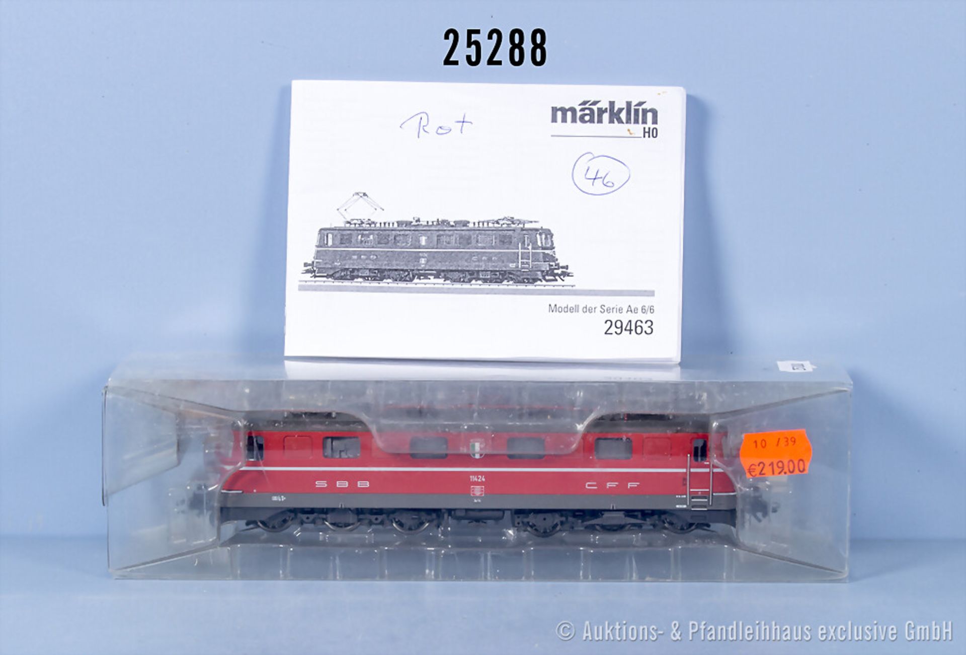 Märklin mfx digital H0 E-Lok der SBB, BN 11424, aus 29463, Z ...