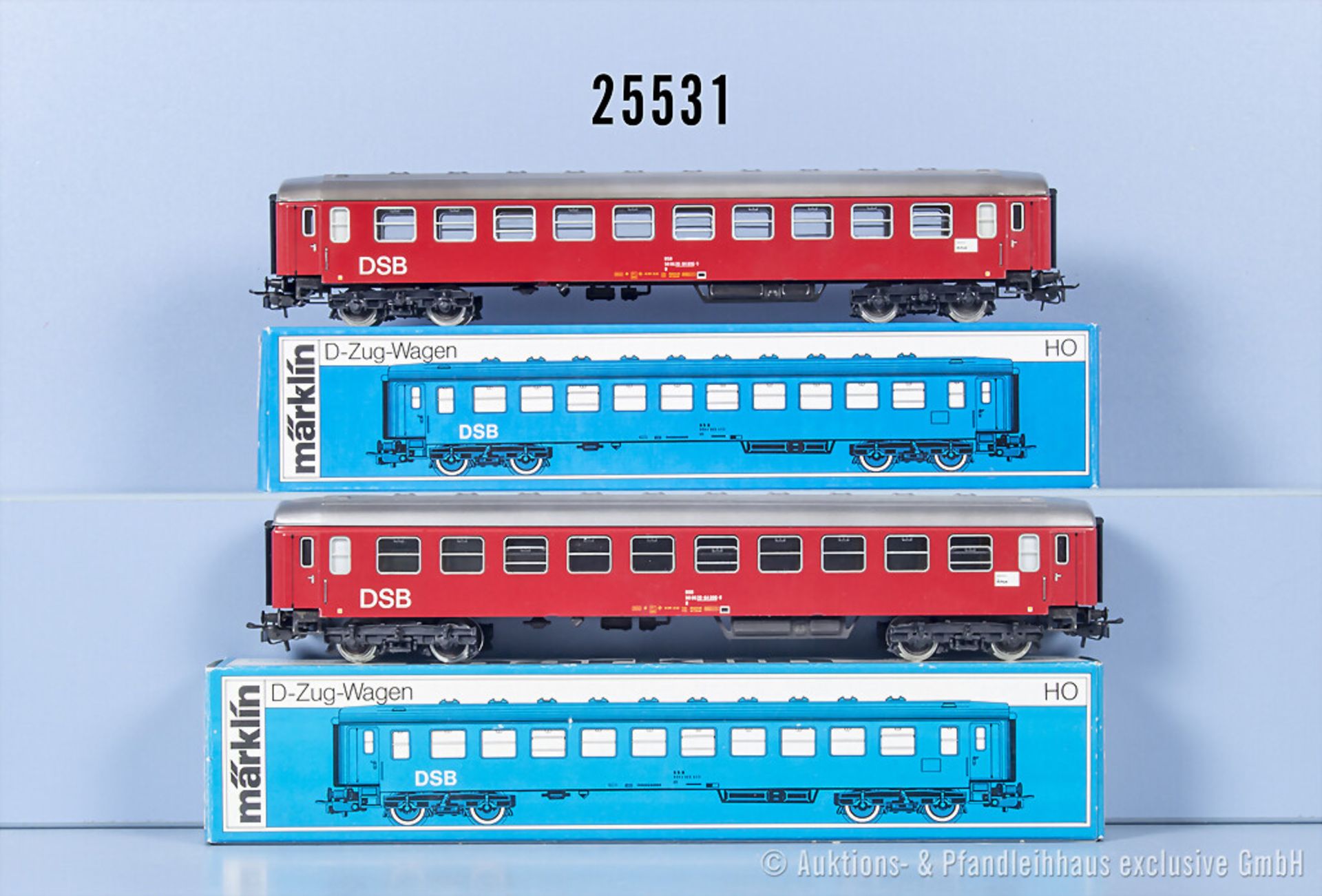 2 Märklin H0 4045 D-Zug-Wagen, Z 1-2, in ...