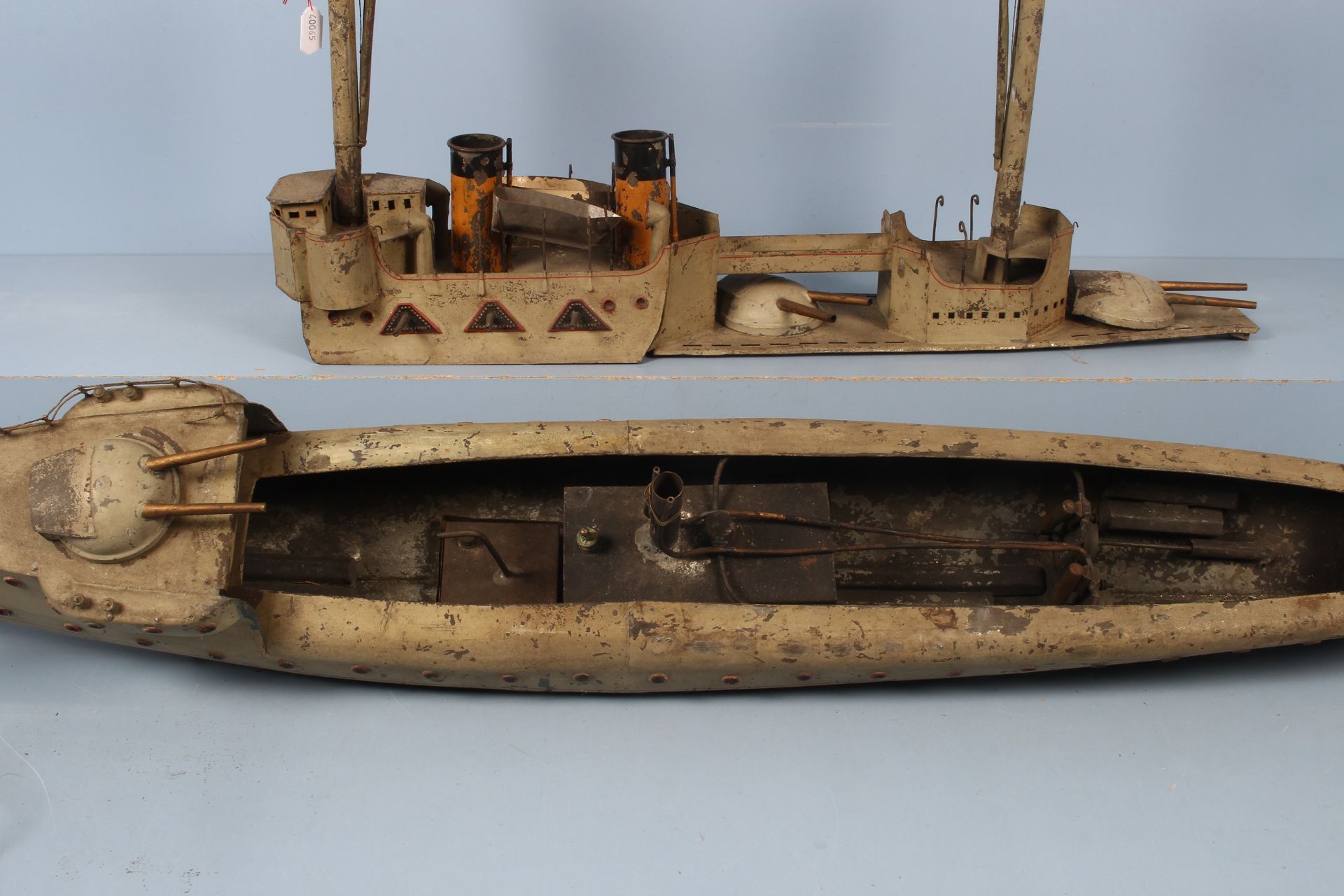 Schoenner 828/3 Panzerschiff - Doppelschrauben Antrieb, Dampfantrieb, Blech, L 96 cm, ... - Image 5 of 5