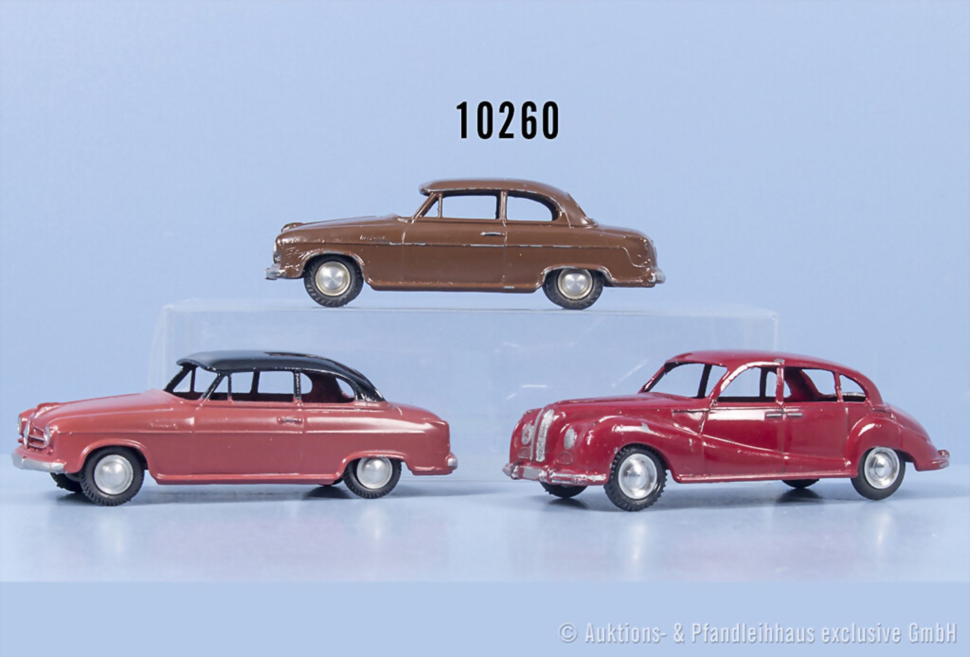 3 Märklin Modellfahrzeuge, 8016 und 5524/15 jeweils Borgward Isabella, 8016 BMW 501 und ...