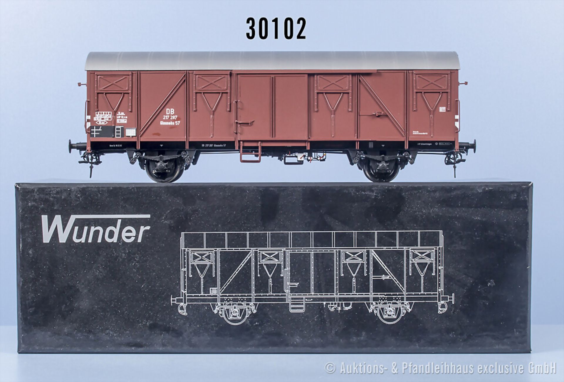 Wunder Spur 0 gedeckter Güterwagen, Messing-Handarbeitsmodell, Z ...