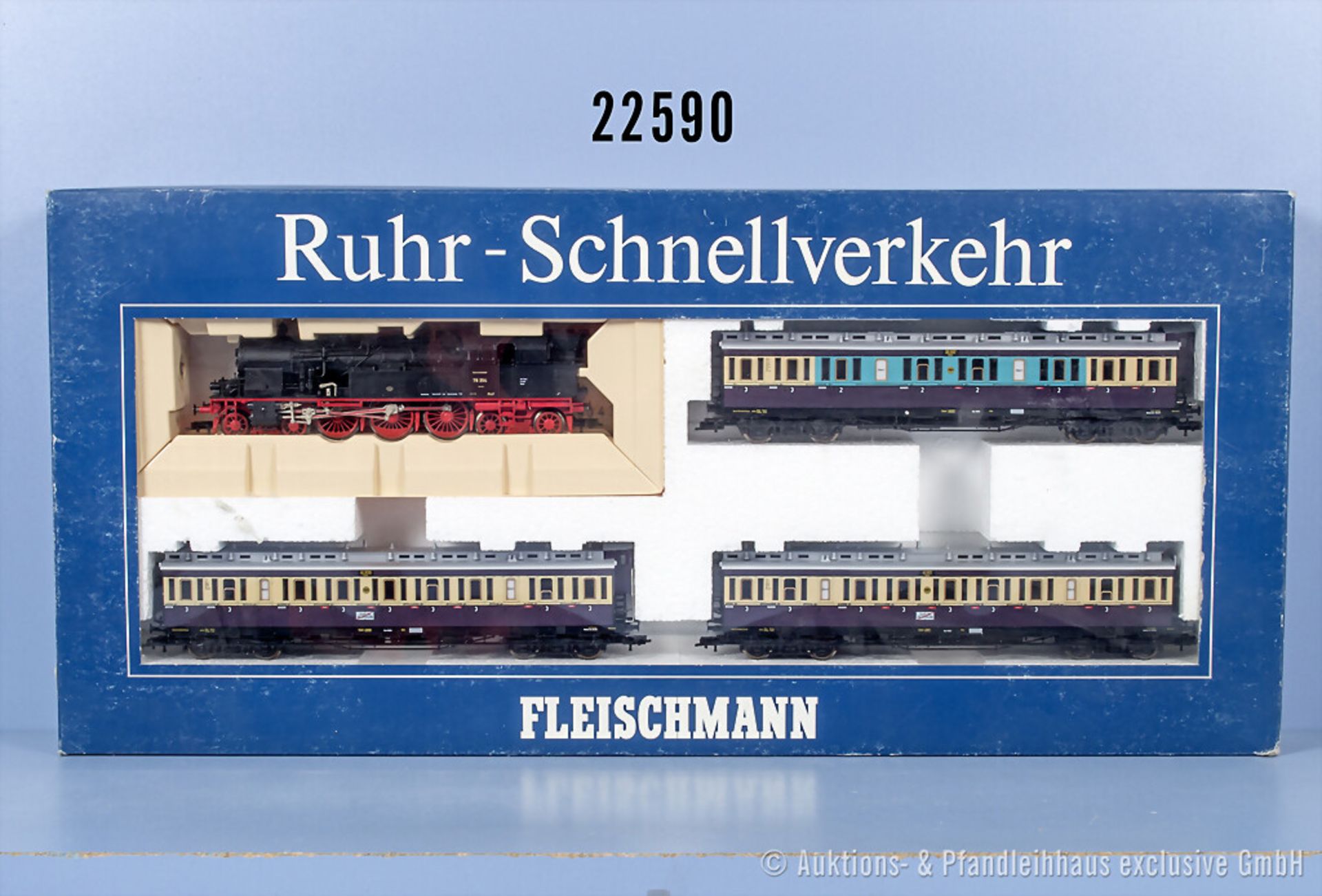 Fleischmann H0 4887 Zugset Ruhr-Schnellverkehr mit Tenderlok der DRG, BN 78 254 und 3 ...