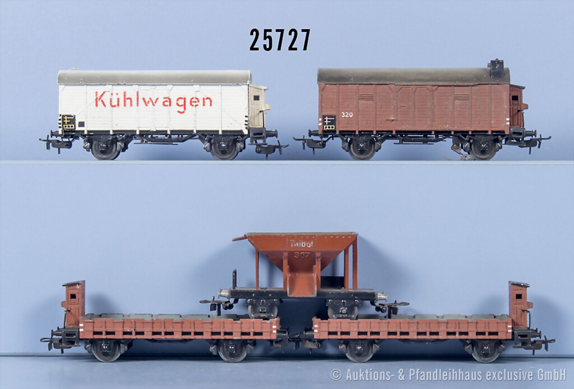 5 Märklin H0 Guss-Güterwagen, Z ...