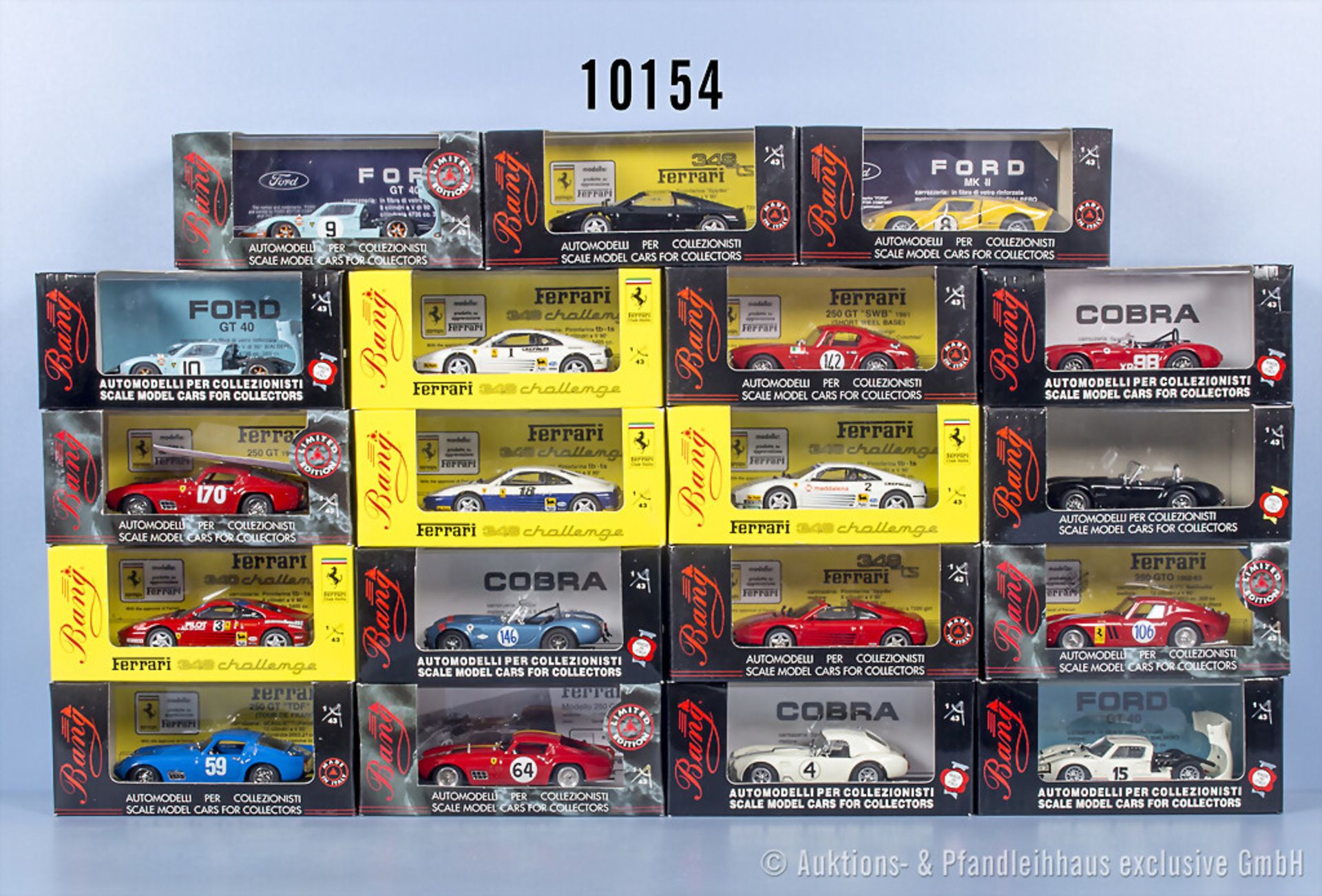 19 Bang Modellfahrzeuge, überwiegend Ferrari-Modelle, Metall, 1:43, Z 0, ...
