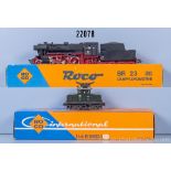 2 Roco H0 Loks, dabei 4128 E-Lok der DB, BN 169 002-3 und 04120 Schlepptenderlok der ...