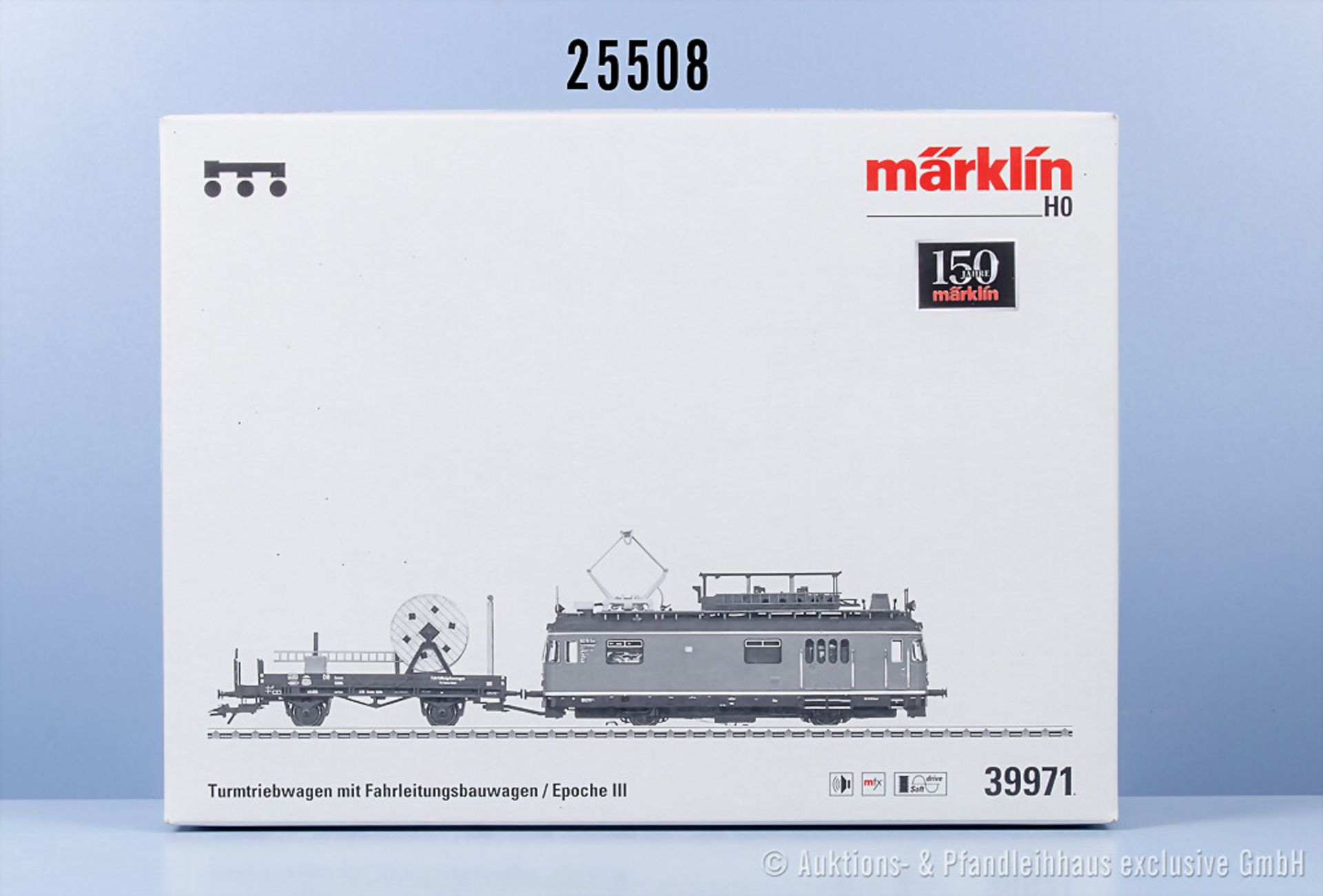 Märklin mfx digital H0 39971 Turmtriebwagen der DB mit Fahrleitungs-Bauwagen, BN 62 19, ...