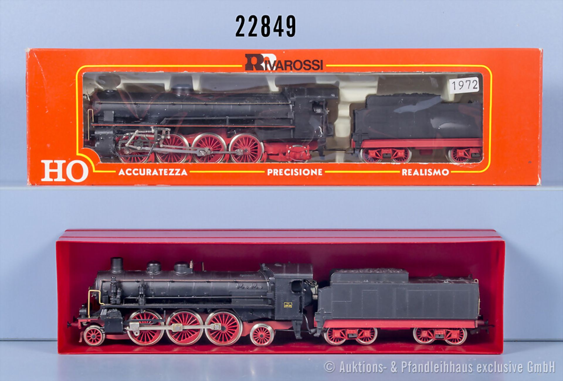 2 Rivarossi H0 Loks, dabei 1132 Schlepptenderlok der FS, BN 746 048 und ...