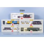 Lima H0 Zug, dabei 039785 Diesellok der Deutschen Bundespost, BN 3 und 4 Postwagen, Z ...