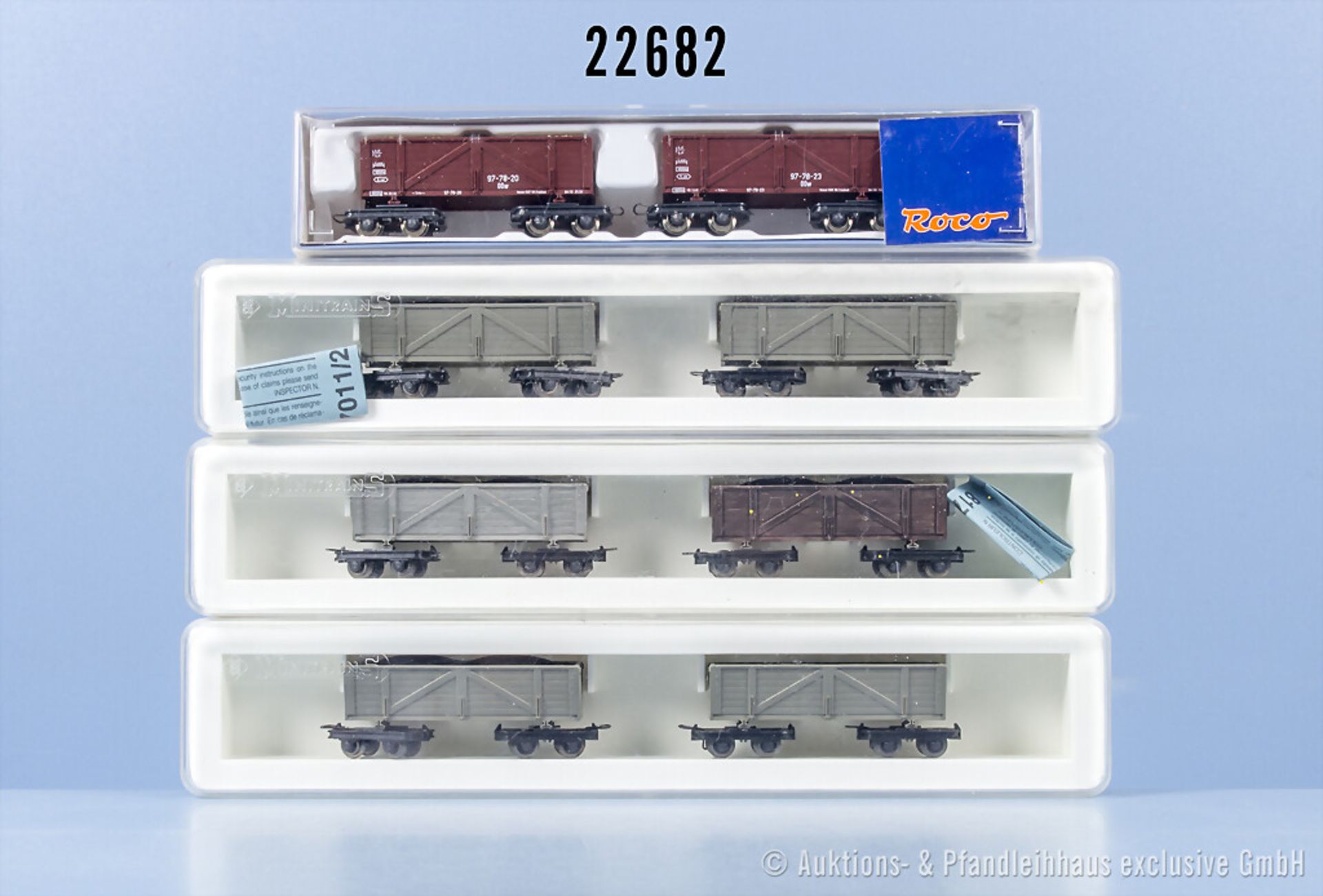 8 Roco H0e Güterwagen, Zustand 1-2, 1 x im ...