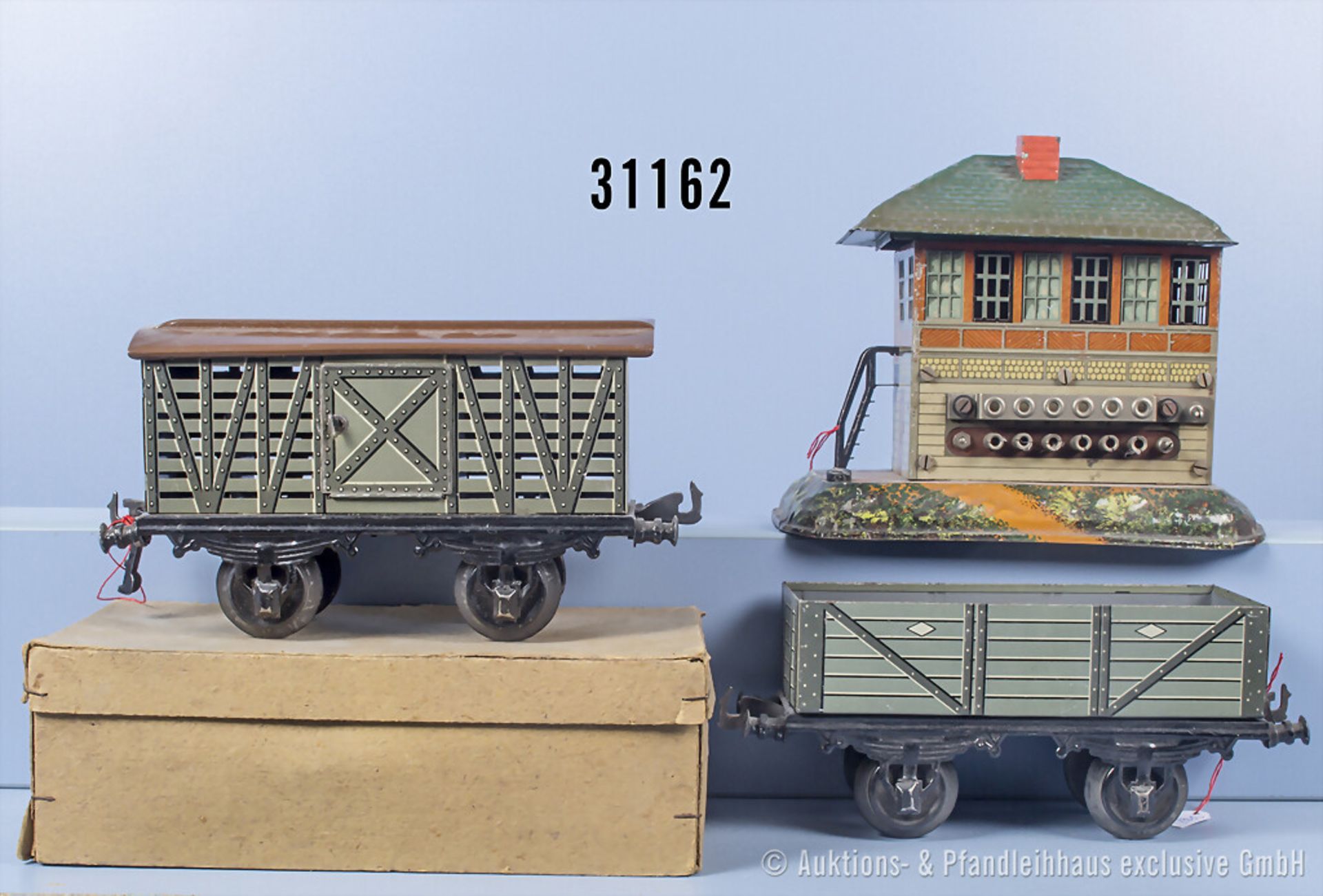 2 Bing Spur 1 Güterwagen und 1 Stellwerk, Z 1-3, 1 x in ...