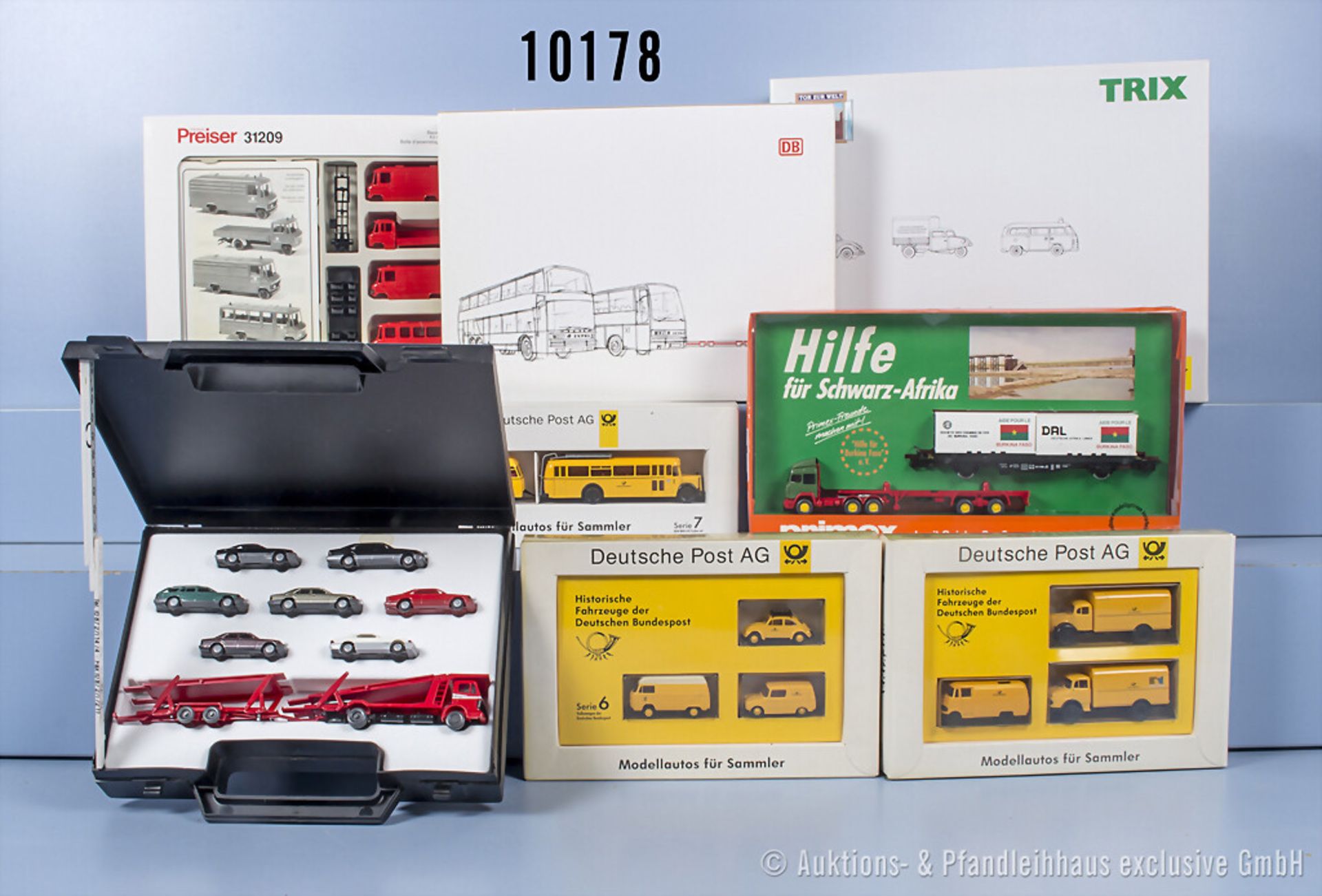 8 Setpackungen, dabei Trix 66157 "Kraftfahrzeuge im Hamburger Hafen", Herpa "Der ...