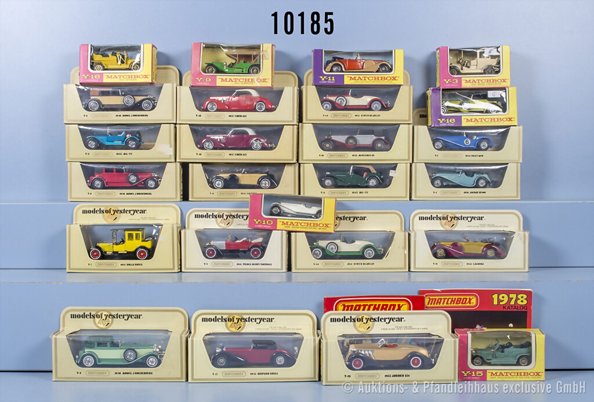 25 Matchbox Modellfahrzeuge, Models of Yesteryear, Metall, 1:43-1:48, Z 0-1, OVP mit ...