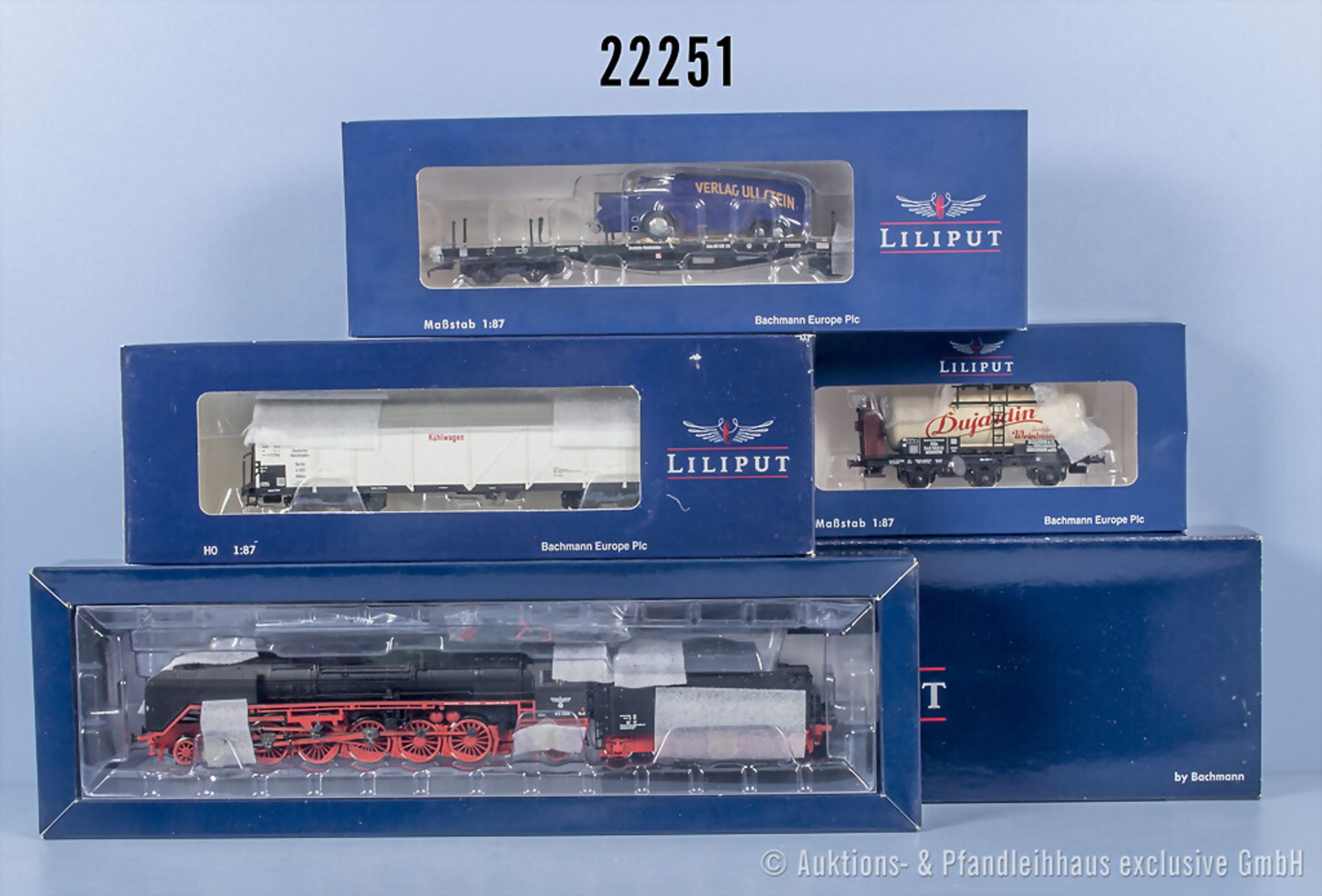 Liliput H0 Güterzug mit 104503 Schlepptenderlok der DRG, BN 45 026 und 3 Wagen, Z 1 in ...
