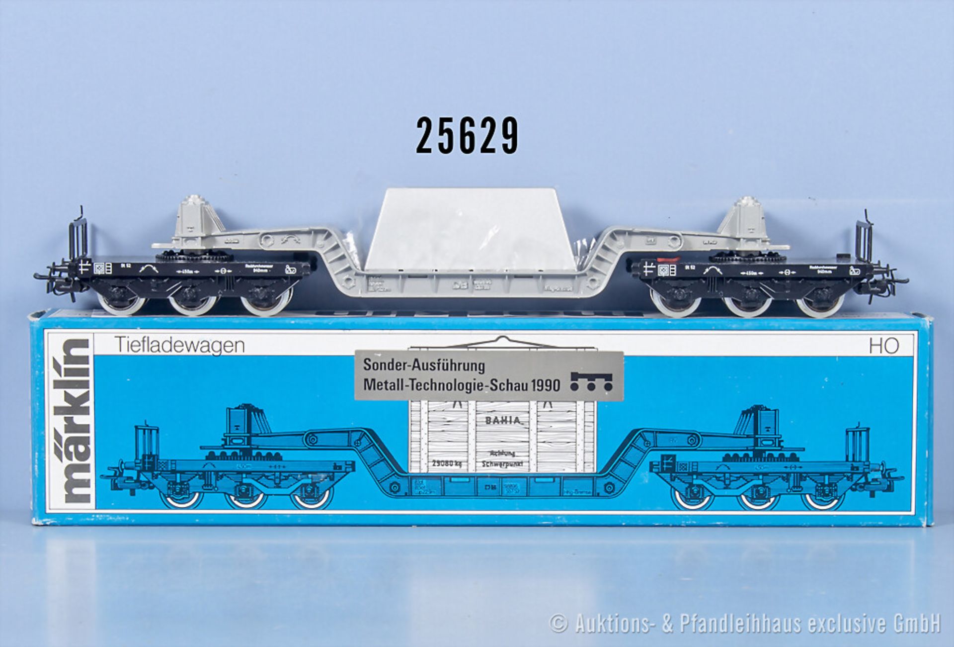 Märklin H0 4618 Tiefladewagen als Sondermodell Metall-Technologie-Schau 1990, Z 1-2 in ...