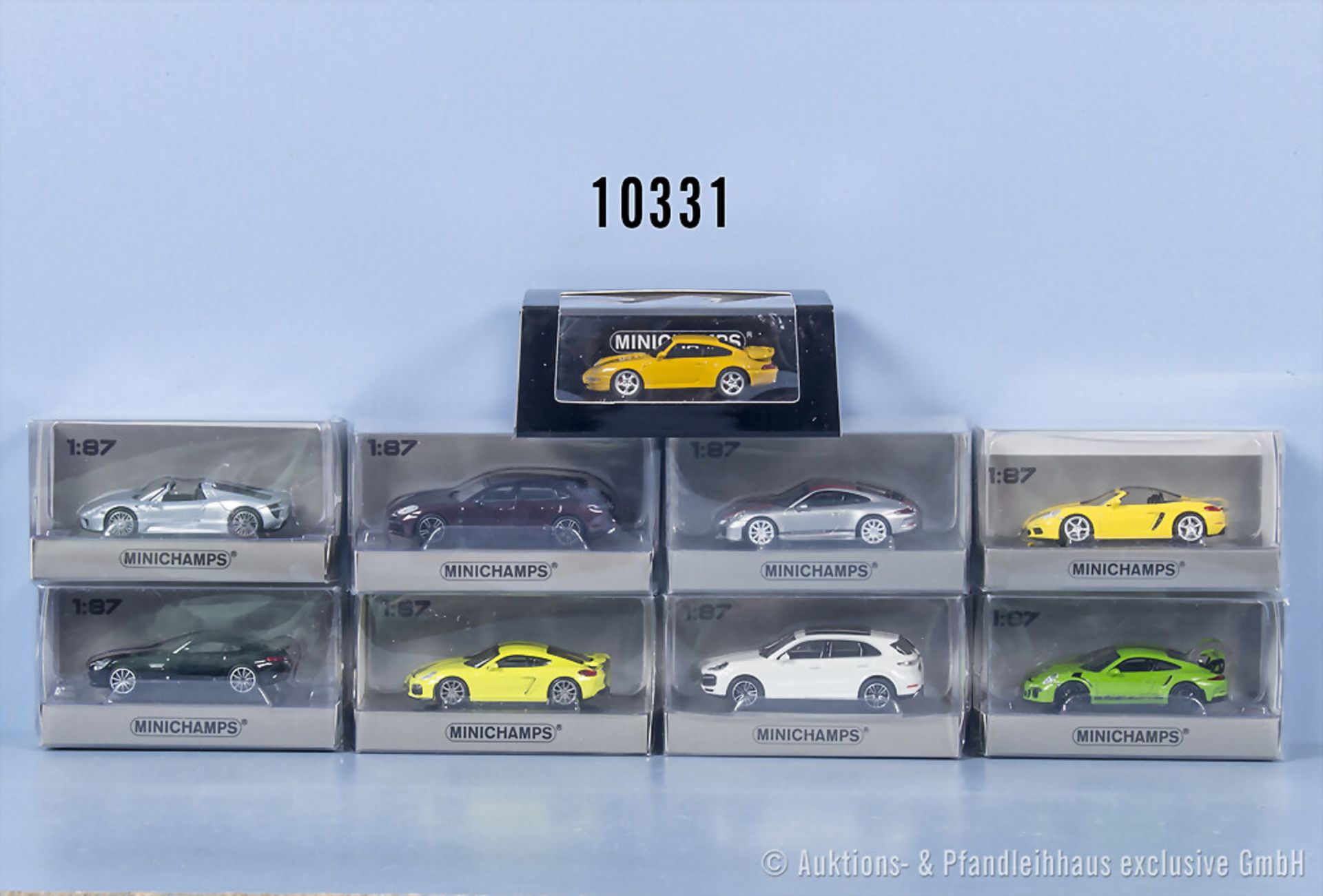 9 Minichamps Modellautos, überwiegend Porsche Sportwagen, Z 0, ...
