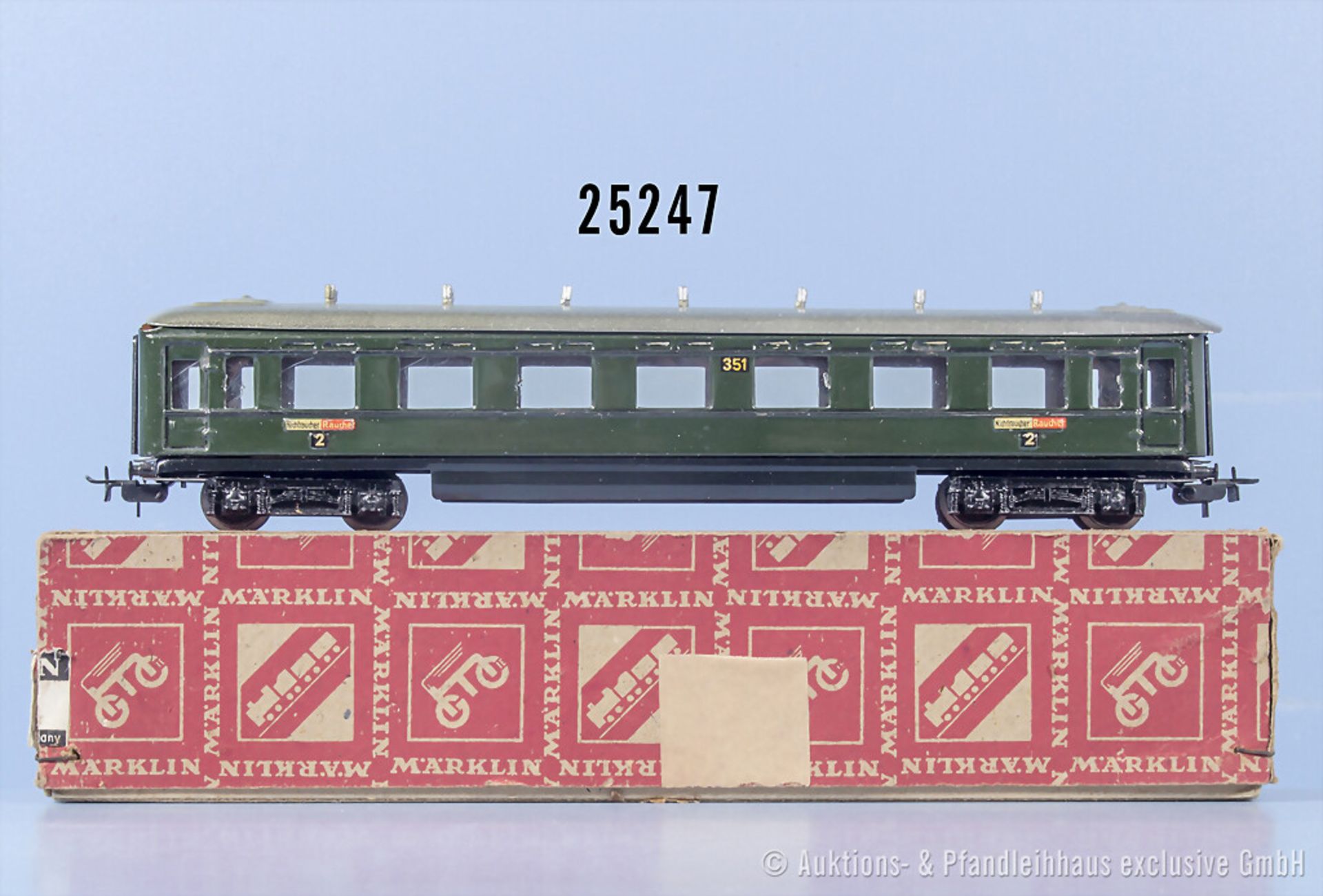 Märklin H0 351 Typ 2 D-Zug Personenwagen, Z 1-2, in ...