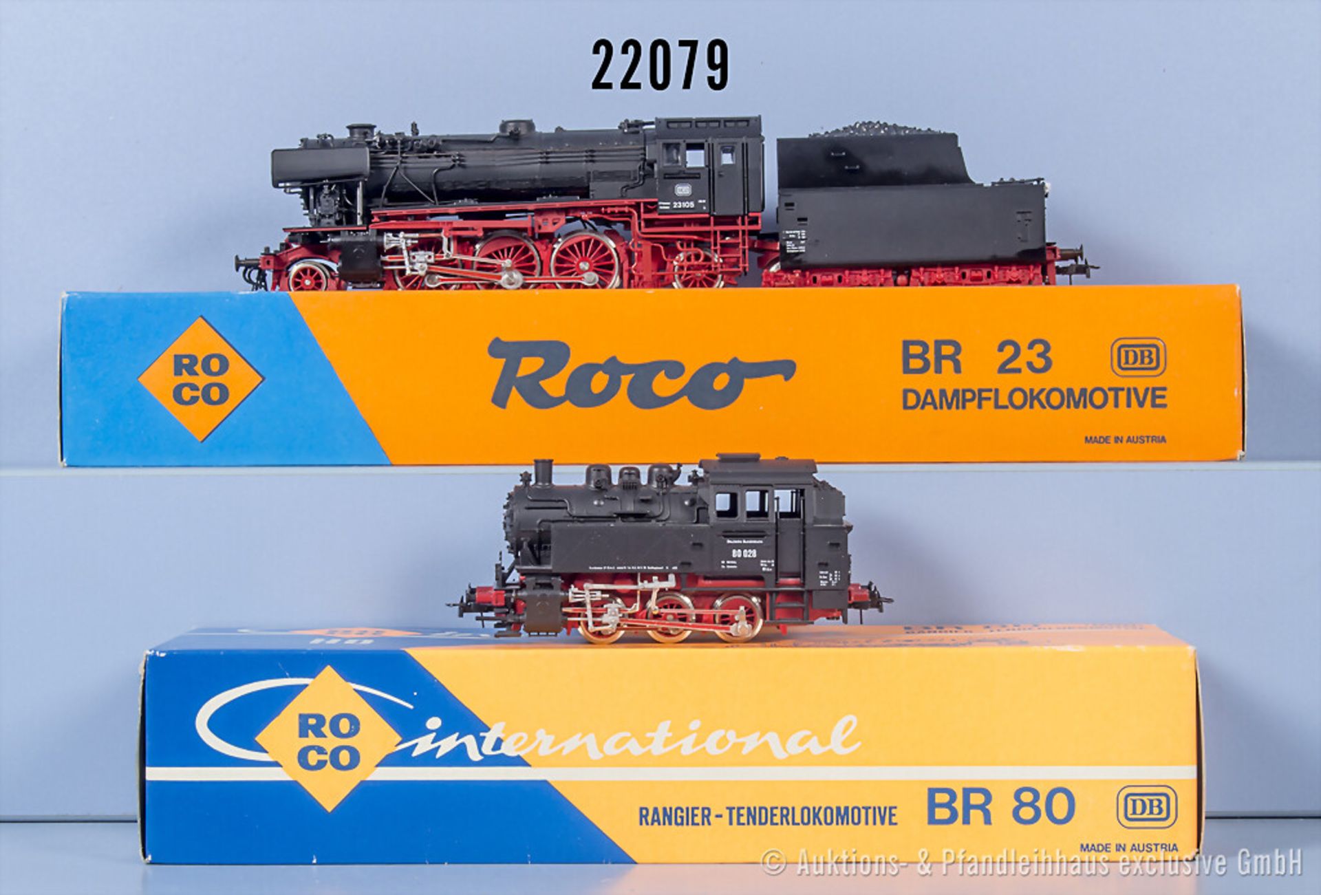 2 Roco H0 Loks, dabei 04114 Tenderlok der DB, BN 80 028 und 04120 Schlepptenderlok der ...