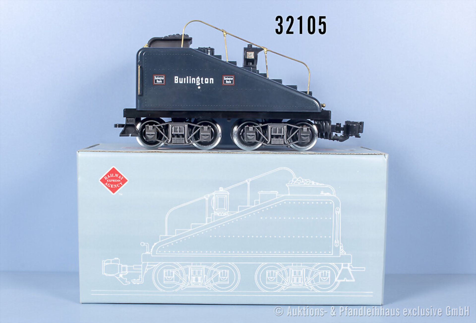 Railway Express Agency Spur G 4-achsiger Tender der Burlington, Z 0-1, in ...
