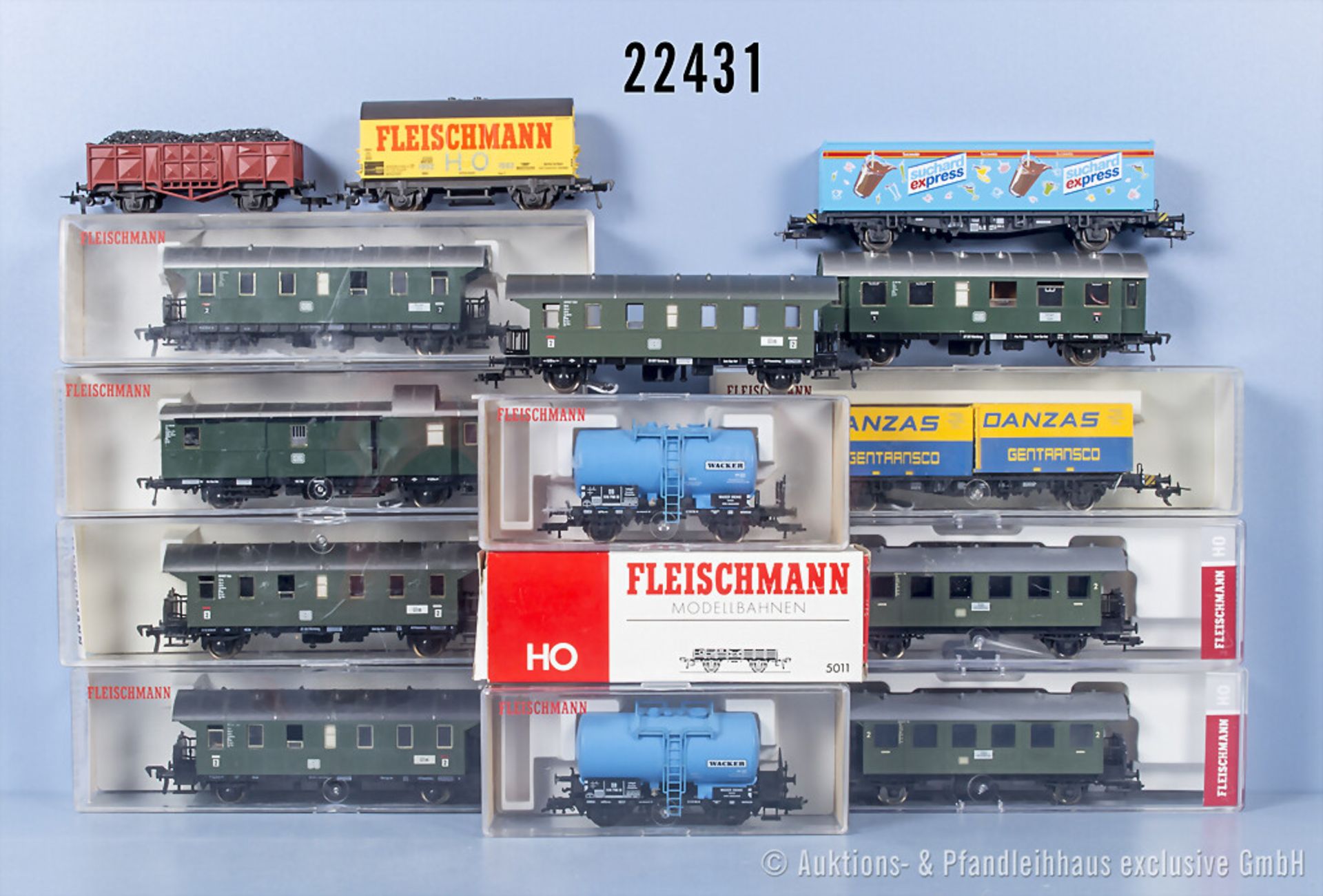 15 Fleischmann H0 Wagen, Z 2, 10 x in ...