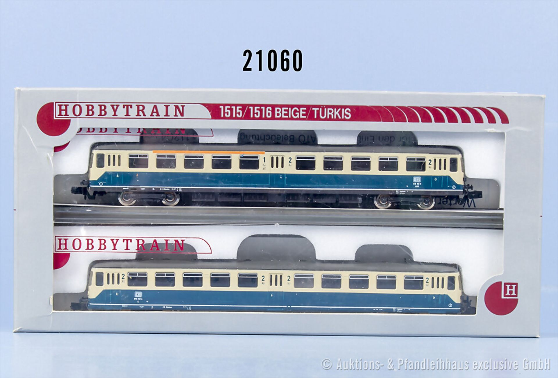 Hobbytrain Spur N 1515/1516 Akkutriebwagen der DB mit Steuerwagen, BN 515 707-6, Z 1, ...